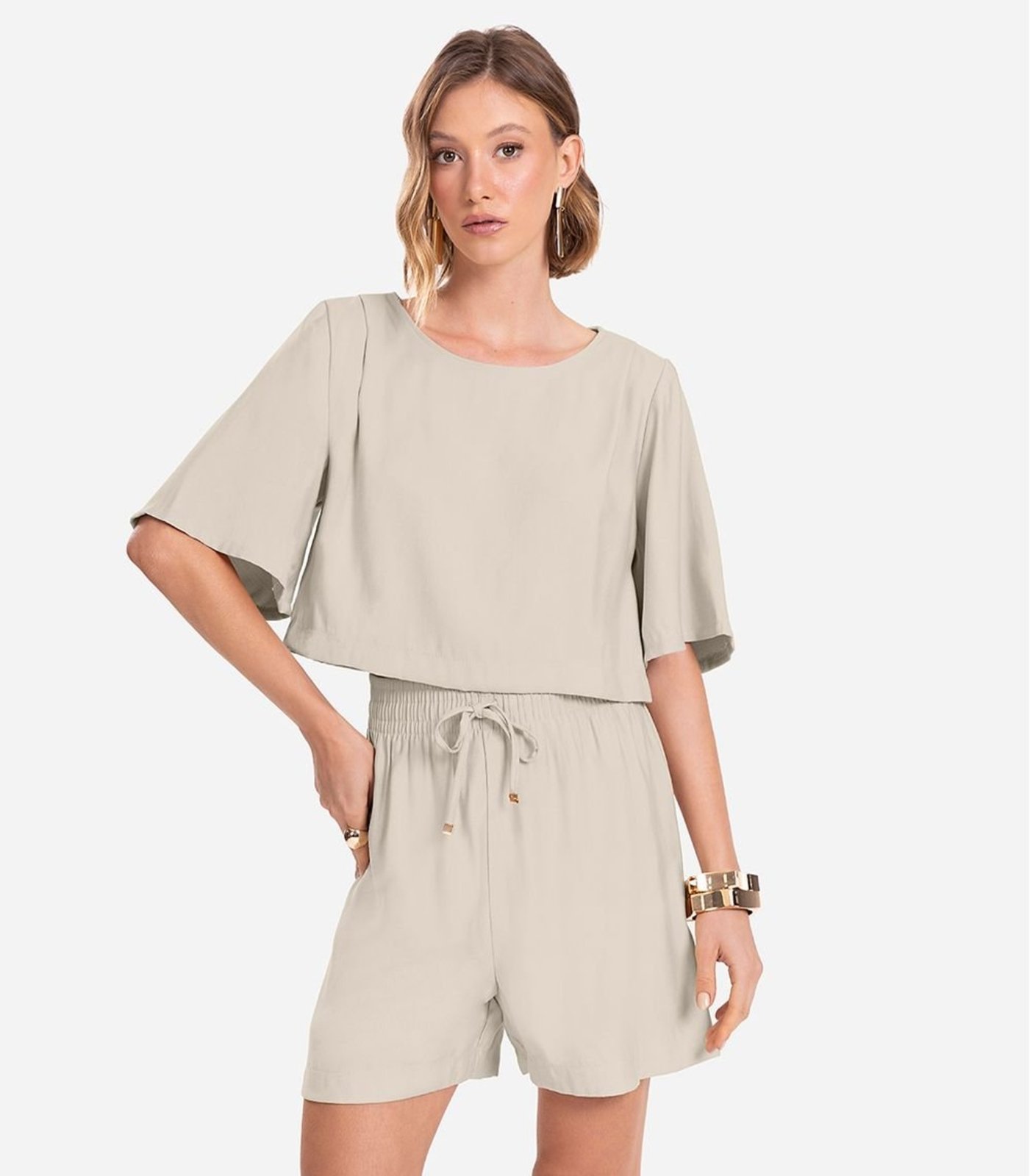 Blusa Feminina Alfaiataria Endless Bege