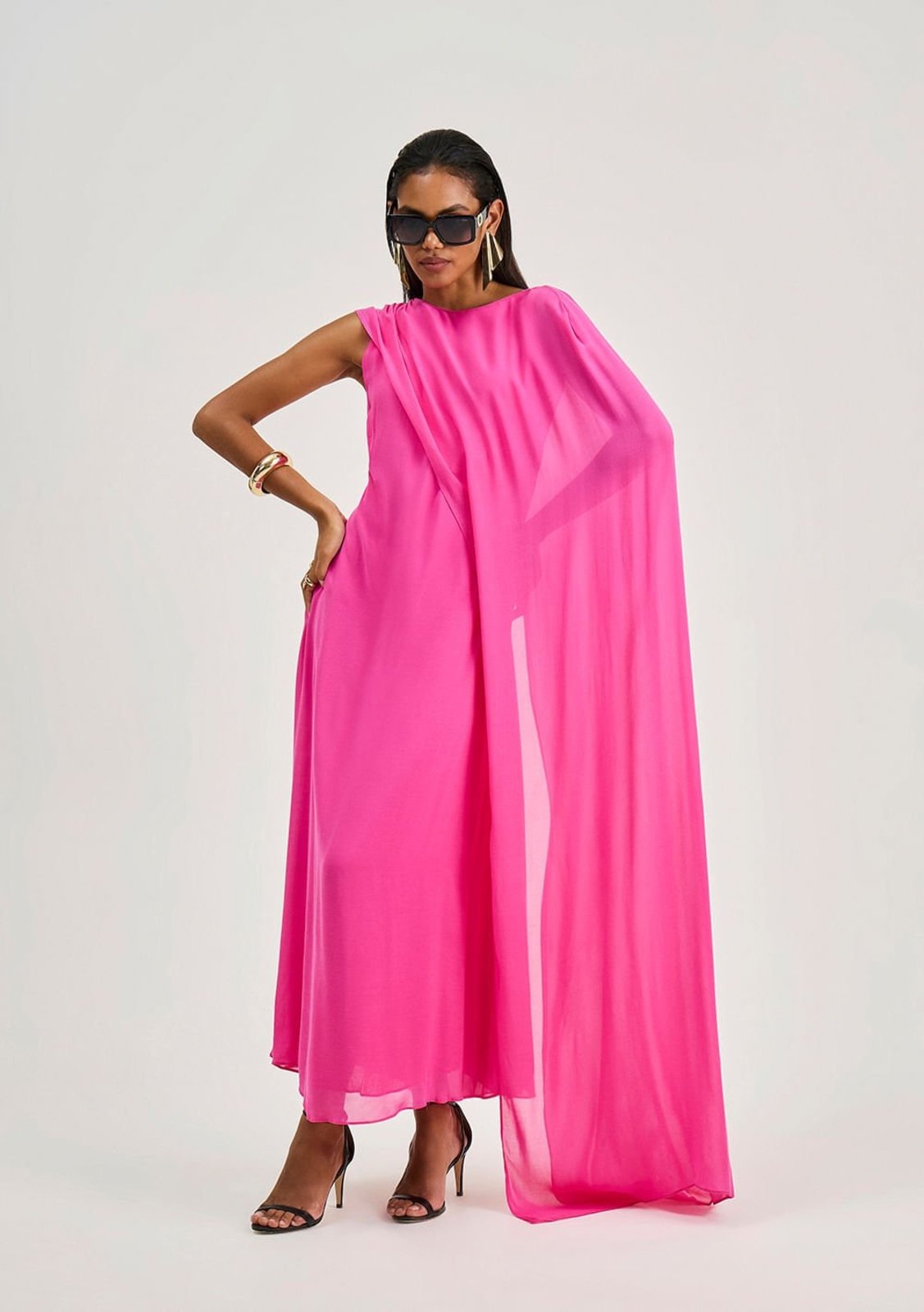 Vista 2 Vestido Iódice Ajustado Decote Careca Sem Manga Midi vermelho IÓDICE vermelho