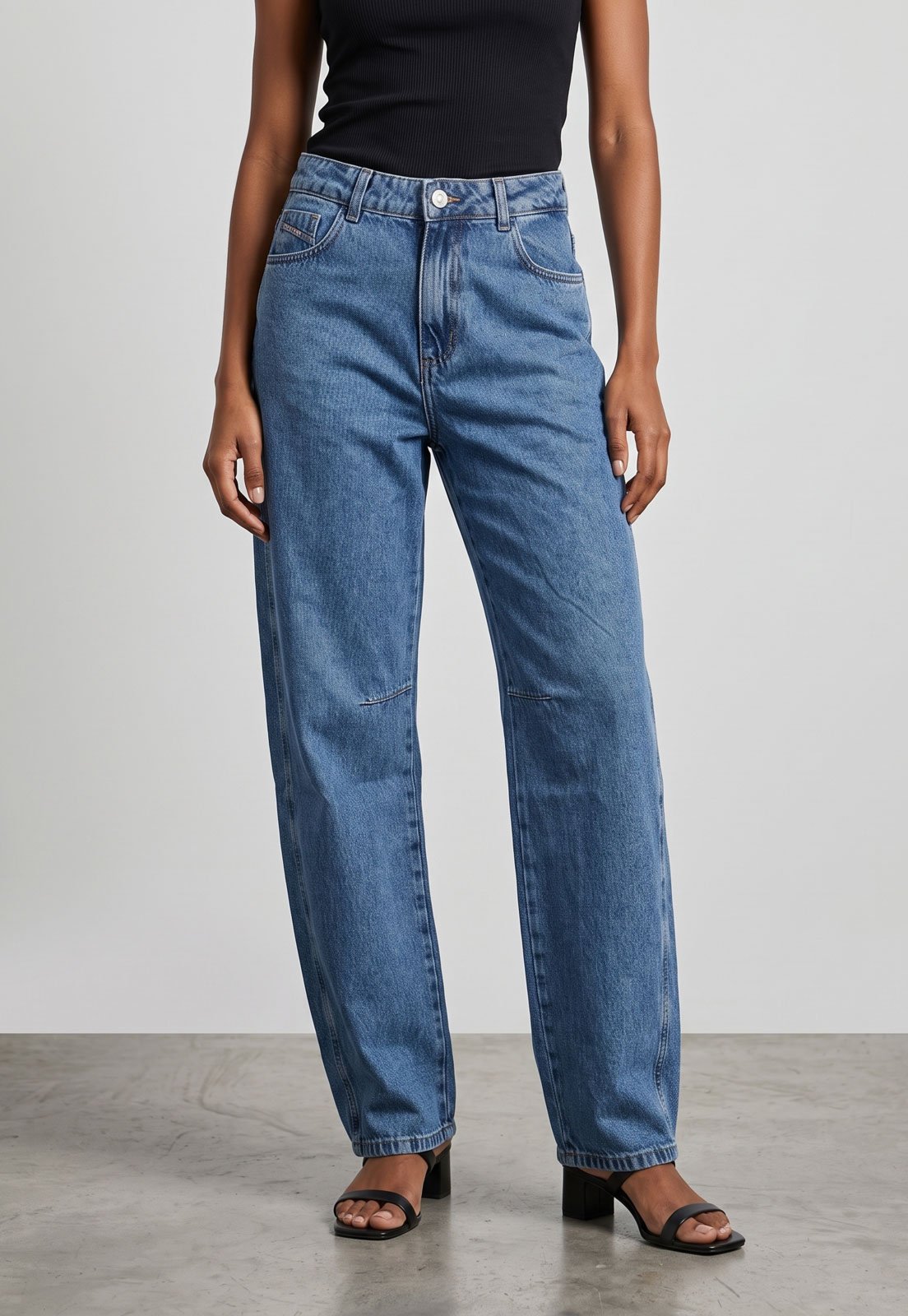 Calça Feminina Sawary Jeans Barrel Azul