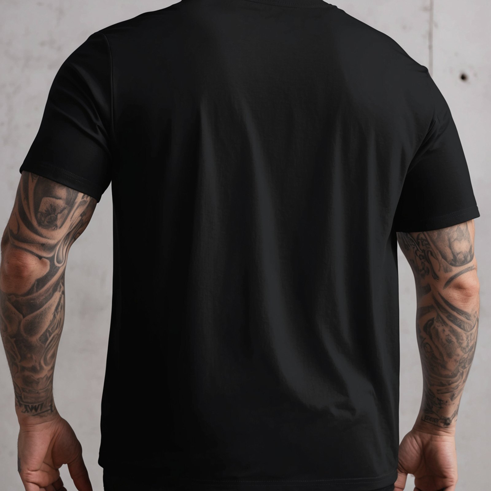 Vista 3 Camiseta Masculina Bredeni Básica Lisa Confortável Algodão Preta preto BREDENI preto