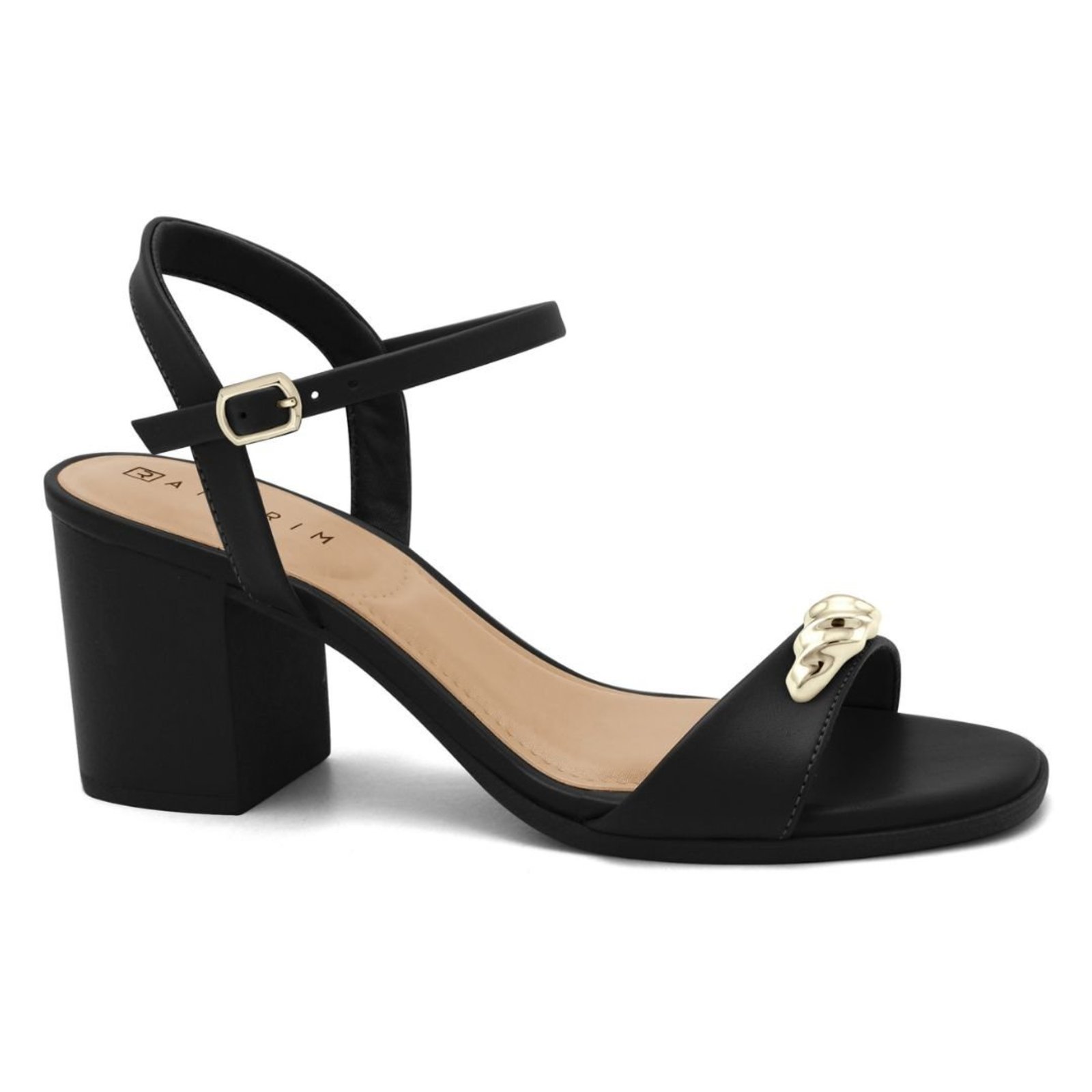 Sandália Feminina Salto Bloco Ramarim 2631204 - Preto