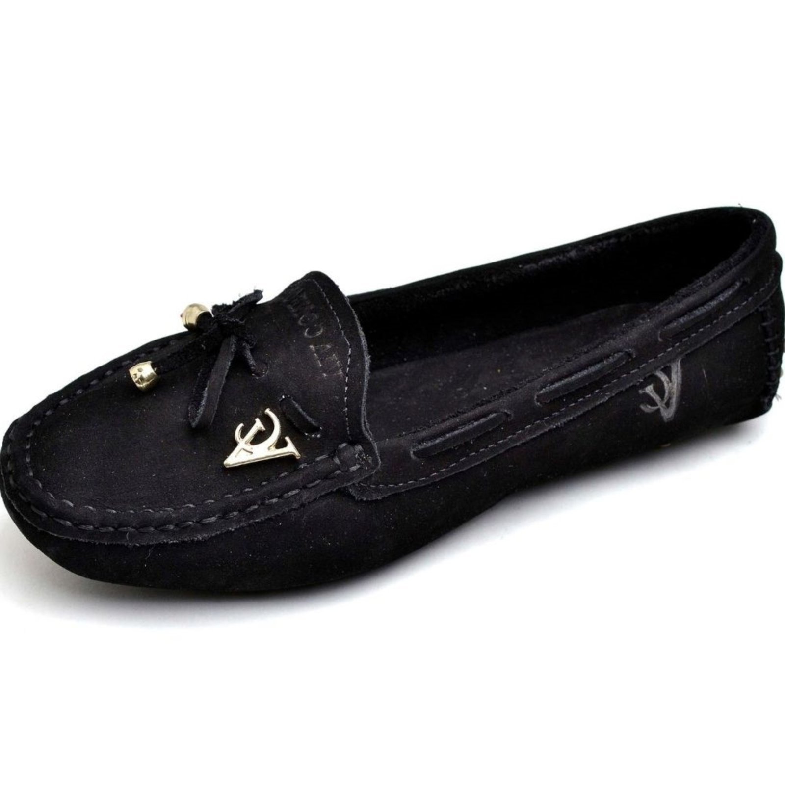 Mocassim Feminino Drive em Couro Preto