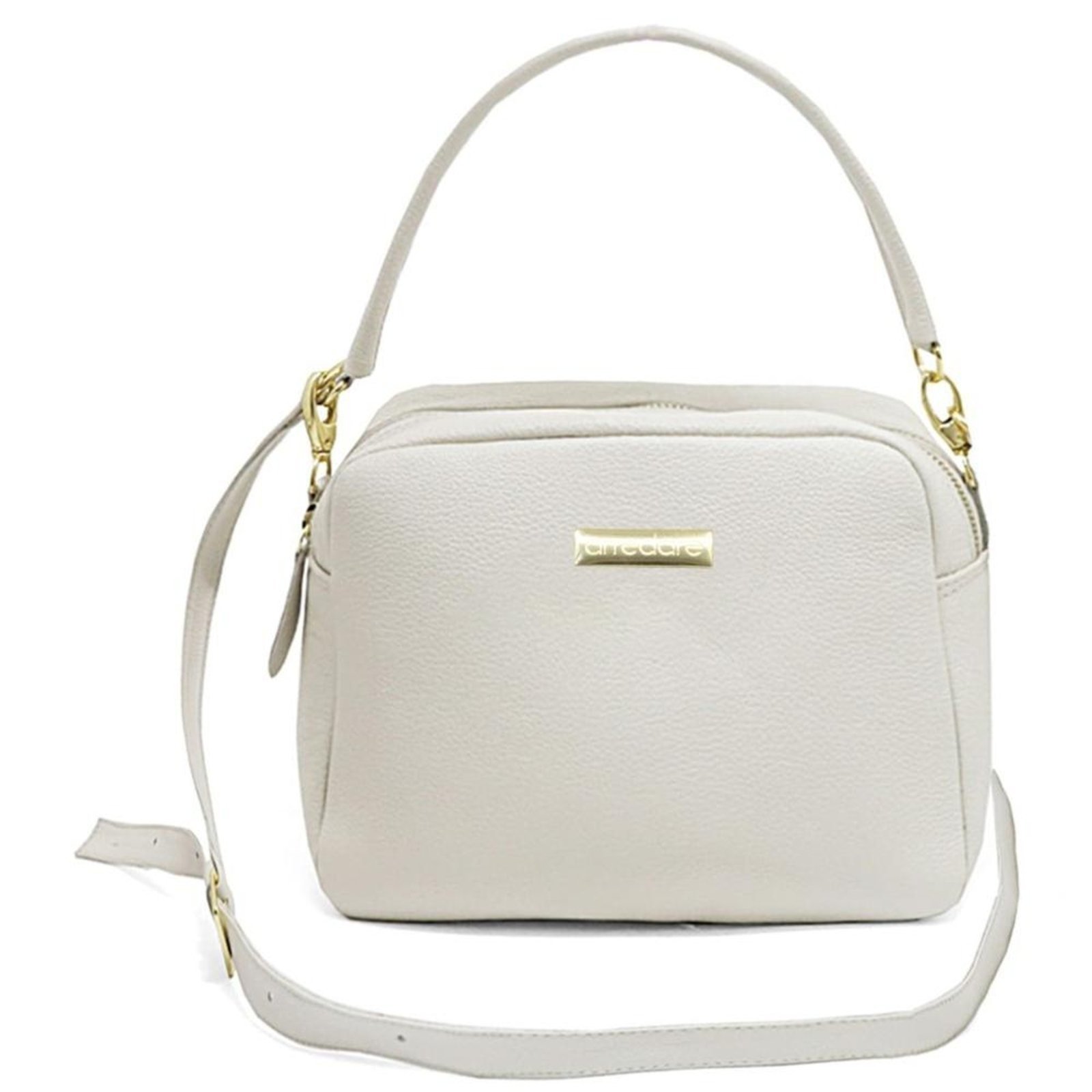Bolsa Feminina Couro Floater 2 Repartições Alça Removível Caramelo Único Off-white