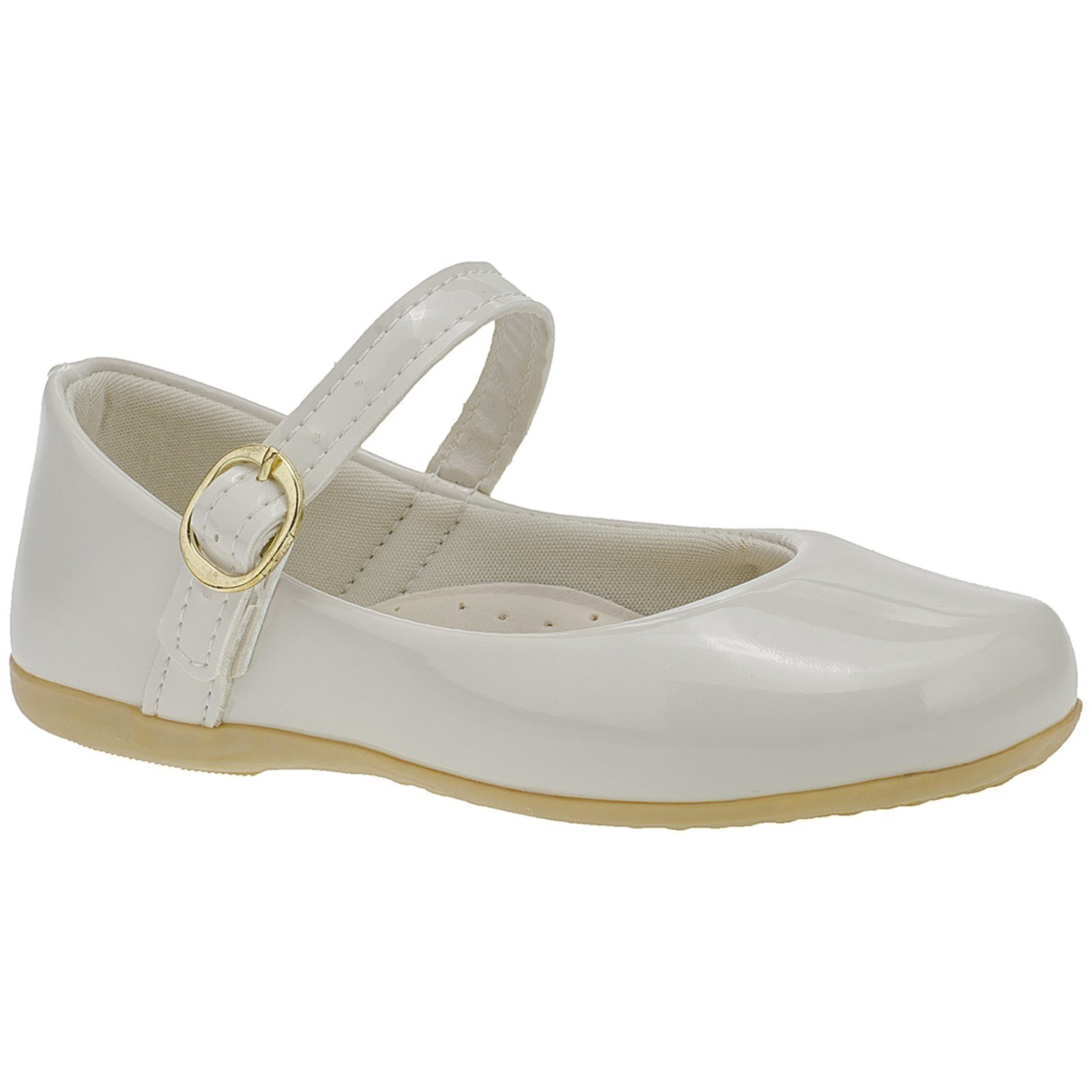 Infantil – Sapatilha Veniz Off White Feminina Menina Confortavel