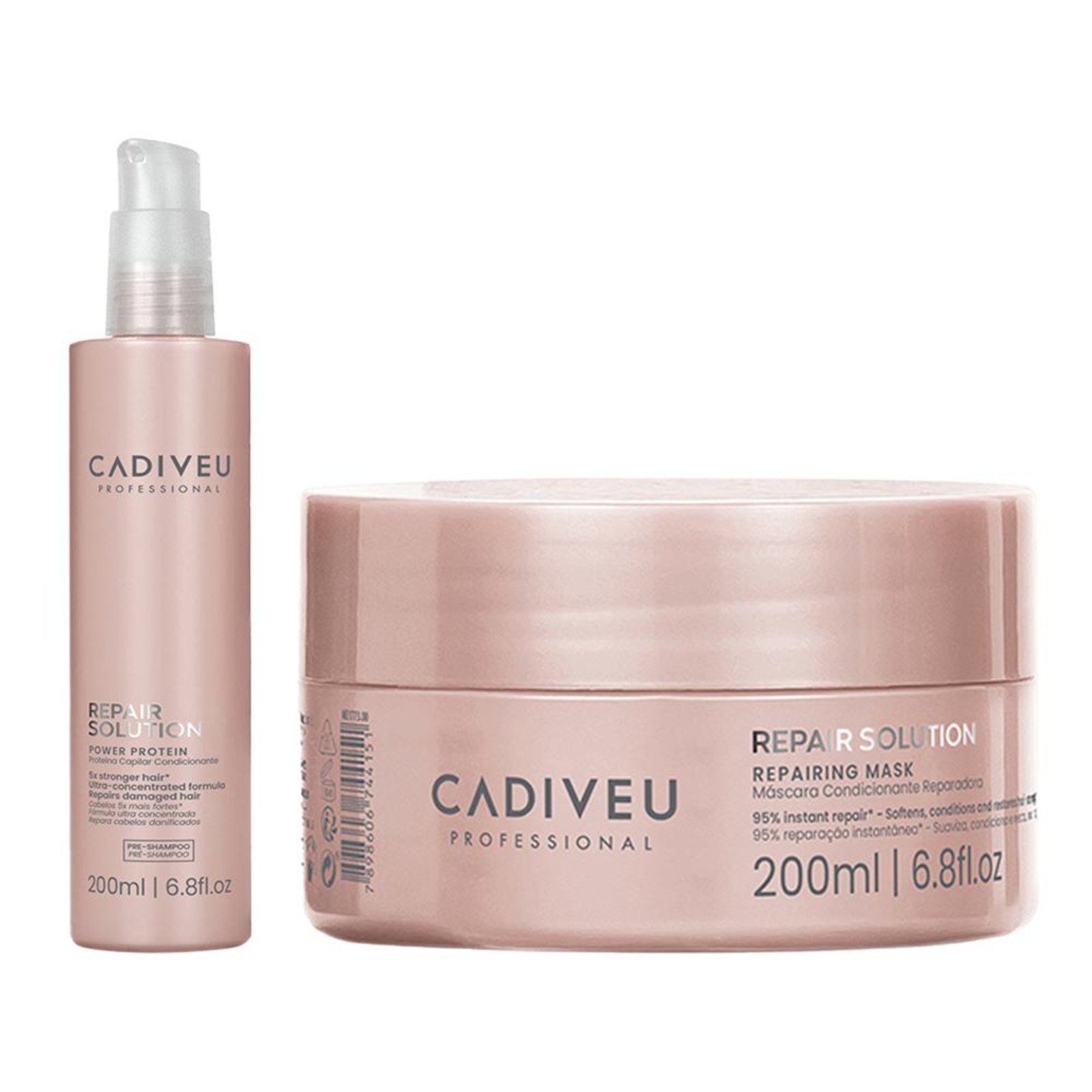 Kit Cadiveu Professional Repair Solution - Máscara 200Ml + Proteína 200Ml