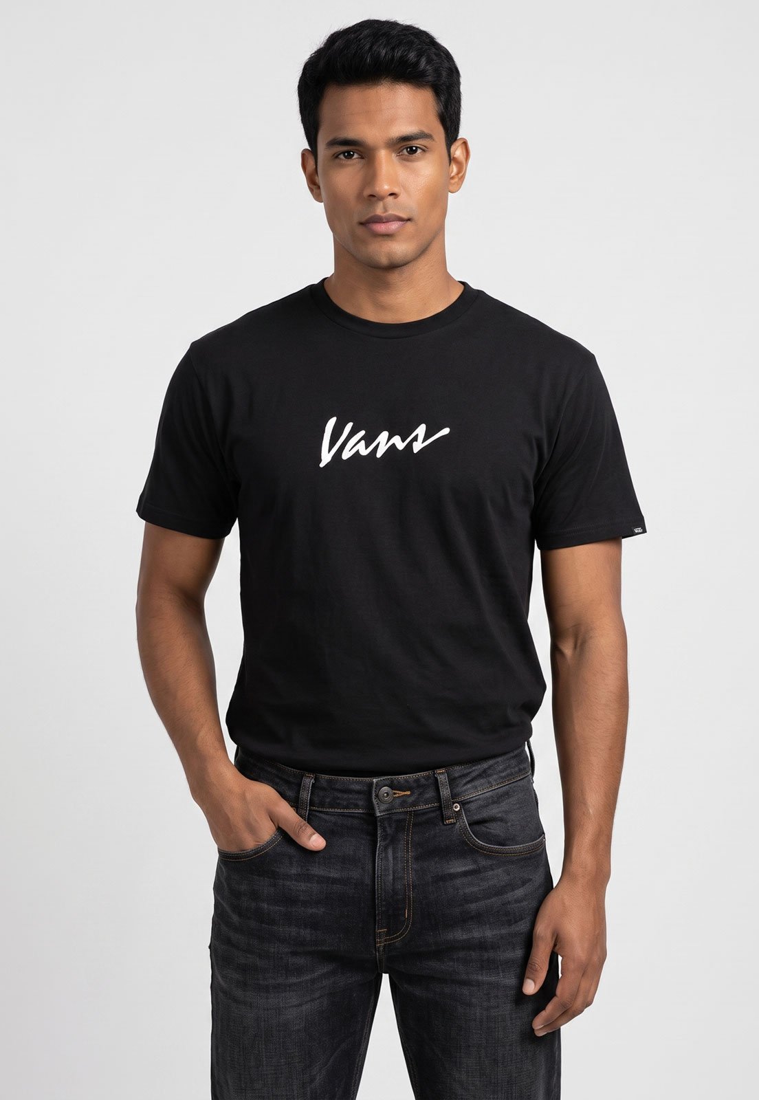Camiseta Masculina Vans Classic Script SS Tee Preta