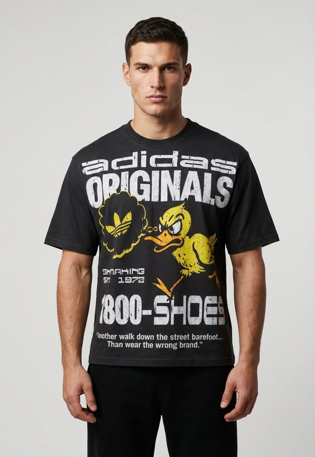 Vista 2 Camiseta Masculina adidas Originals Duck GFX Preta preto adidas Originals preto