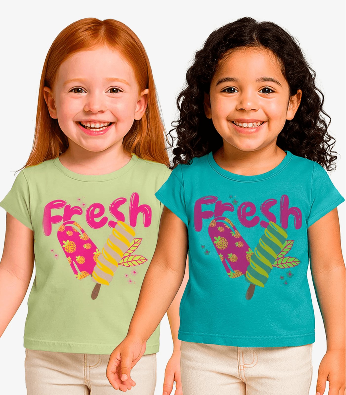 Vista 2 Infantil - Kit 2 Blusas Infantis Menina Infinita Cor Sortidas multicolorido INFINITA COR multicolorido