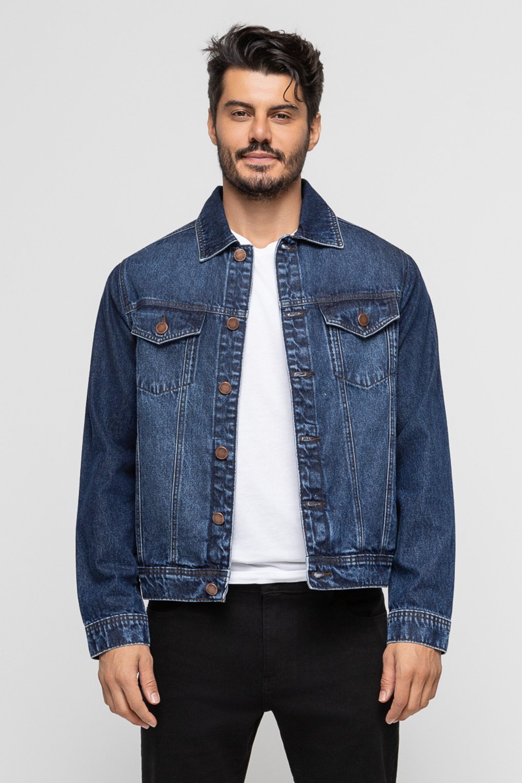 Jaqueta Masc Trucker Basic Escura Doct Indigo Escuro