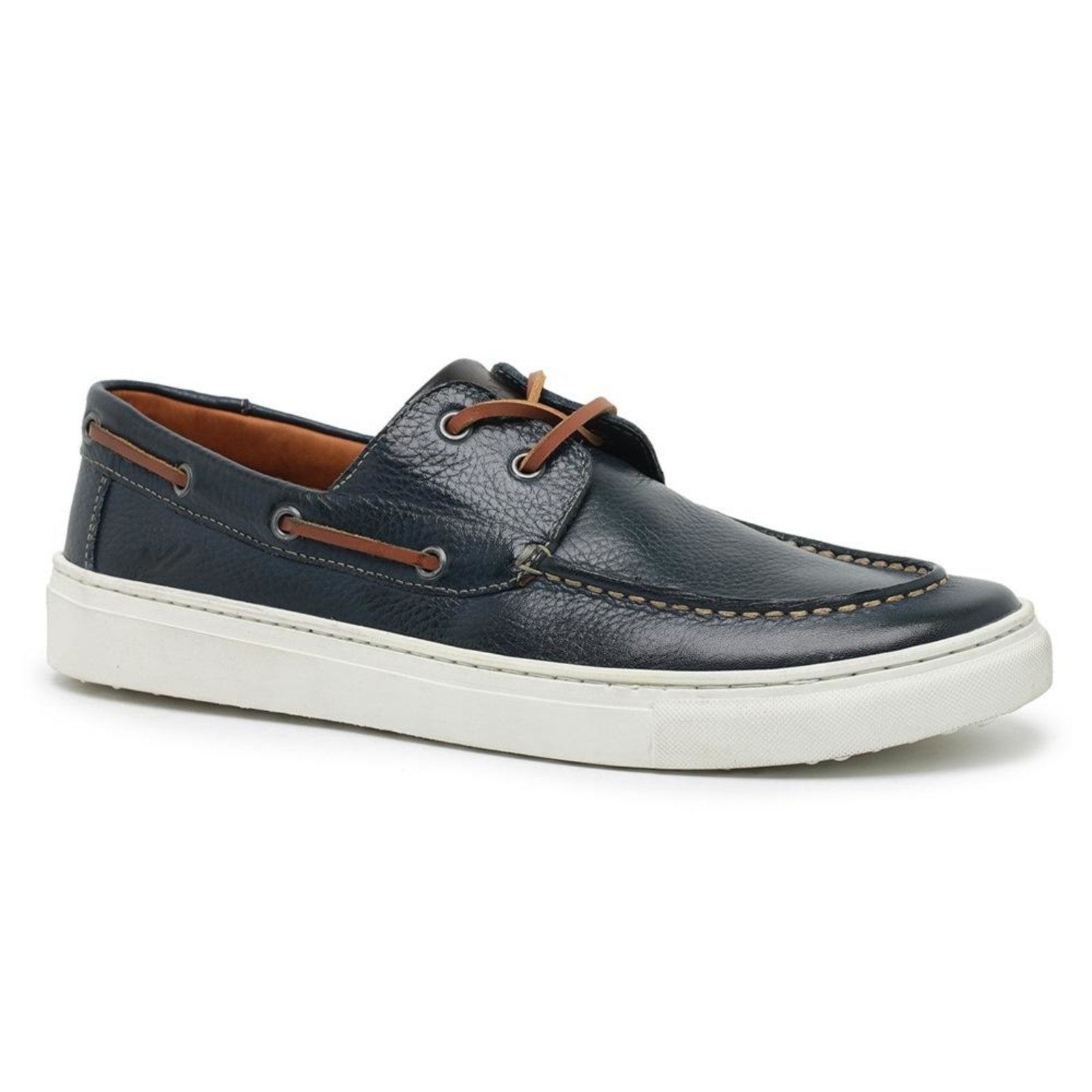 Mocassim Masculino Couro Dockside Casual Moderno Marinho 37 Azul Marinho