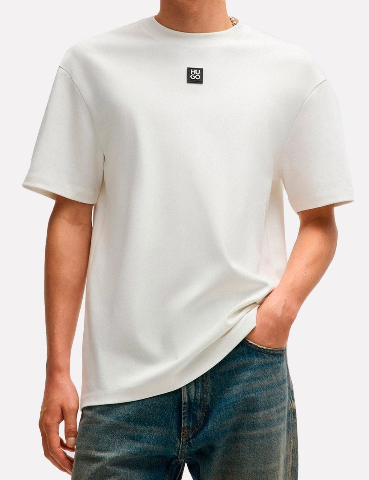 Camiseta Hugo Boss Masculina Regular Fit Dalile Branca