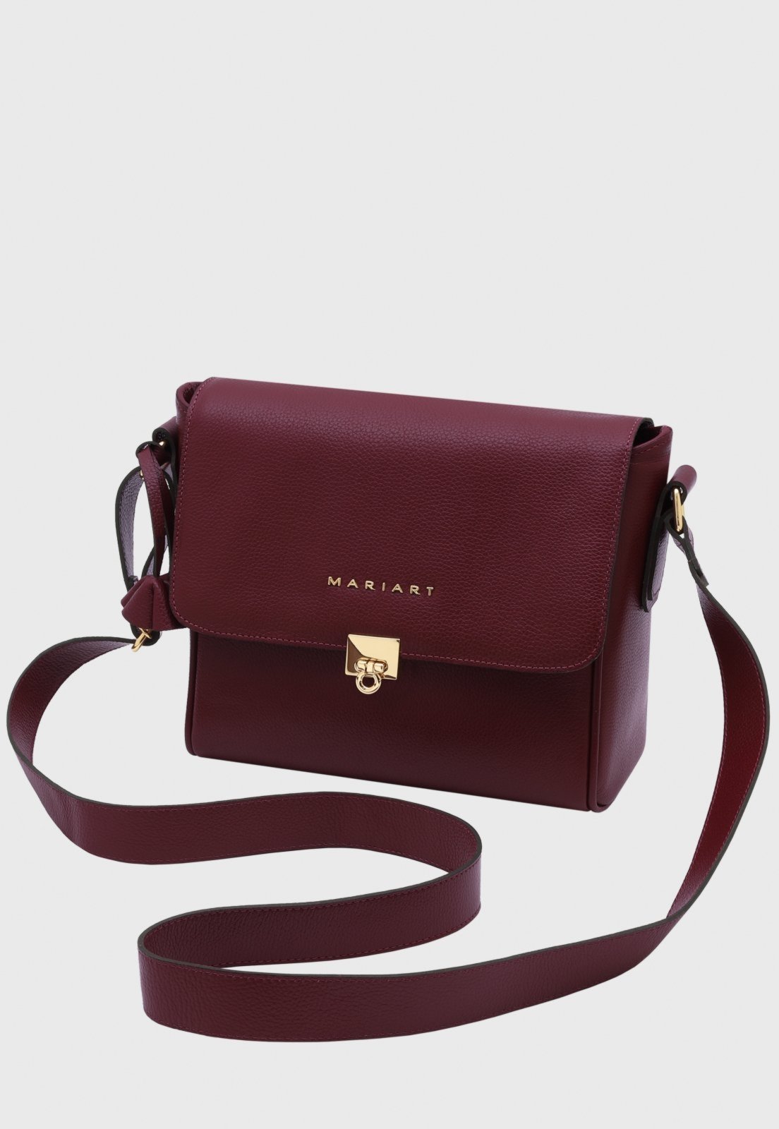 Vista 2 Bolsa Transversal Couro Mariart Âmbar Rubi bordô Mariart bordô