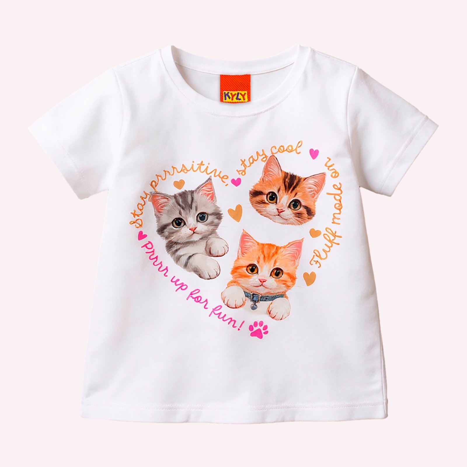 Vista 2 Infantil - Blusa Menina Gatinhos Kyly branco Kyly branco