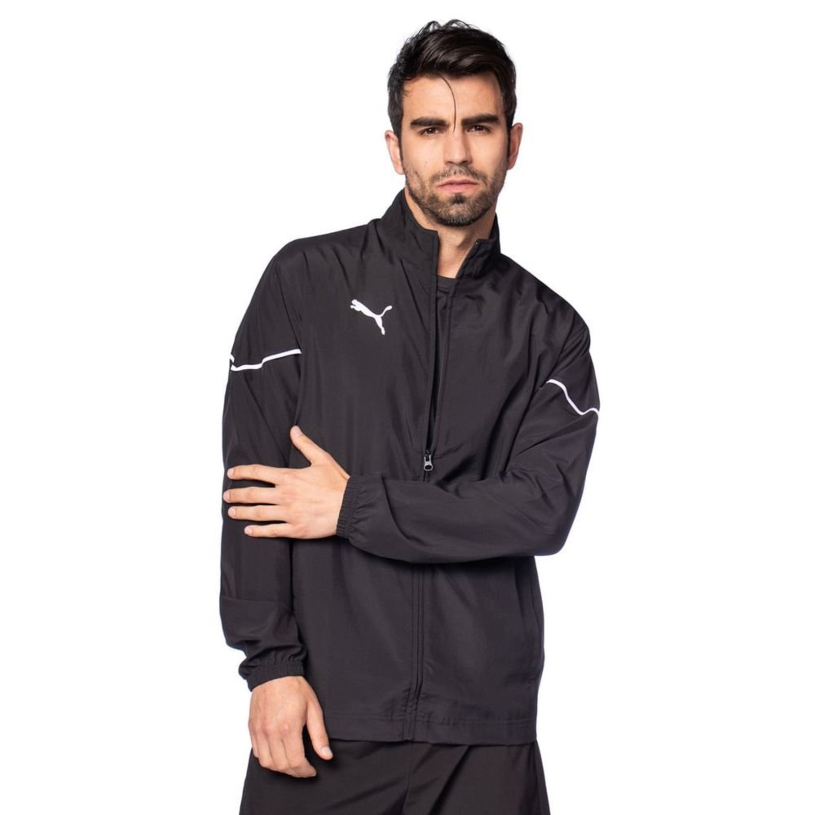 Corta Vento Masculino Puma Teamrise Sideline Preto/Branco