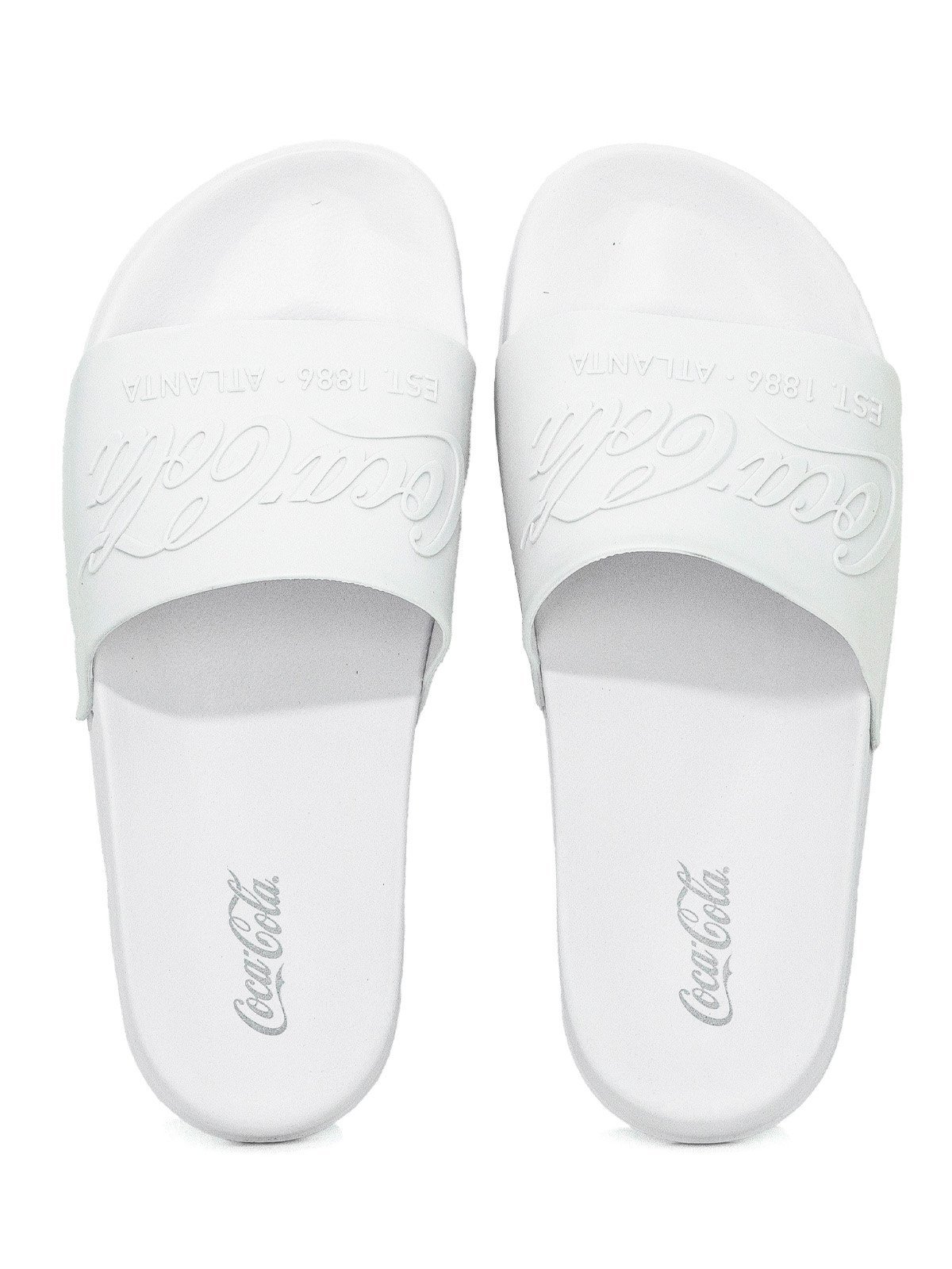 Sandália Slide Masculina Coca Cola Coke Bold Confortável Resistente Branco