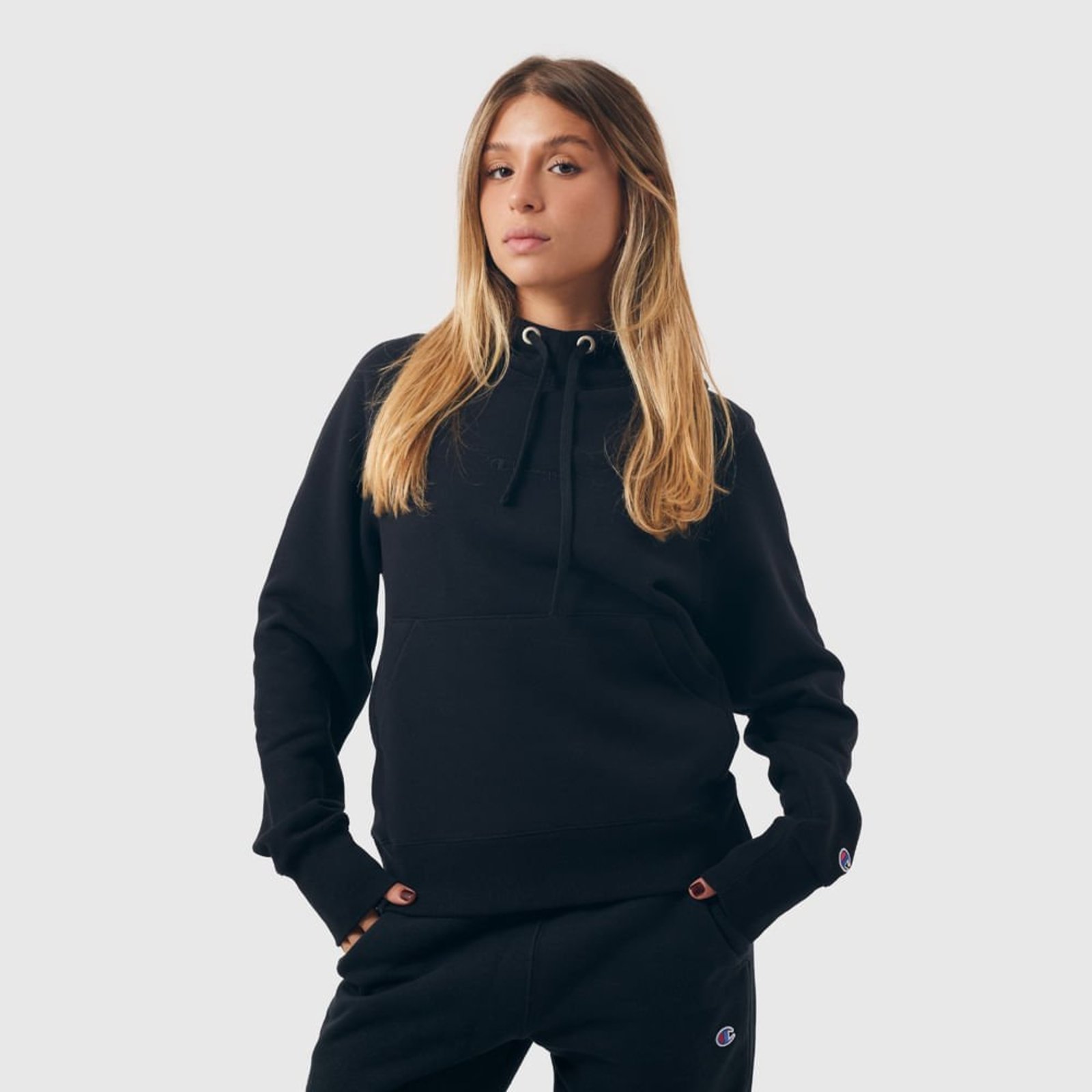 Blusa Hoodie Raglan Wmns Mini Script Tonal Emb