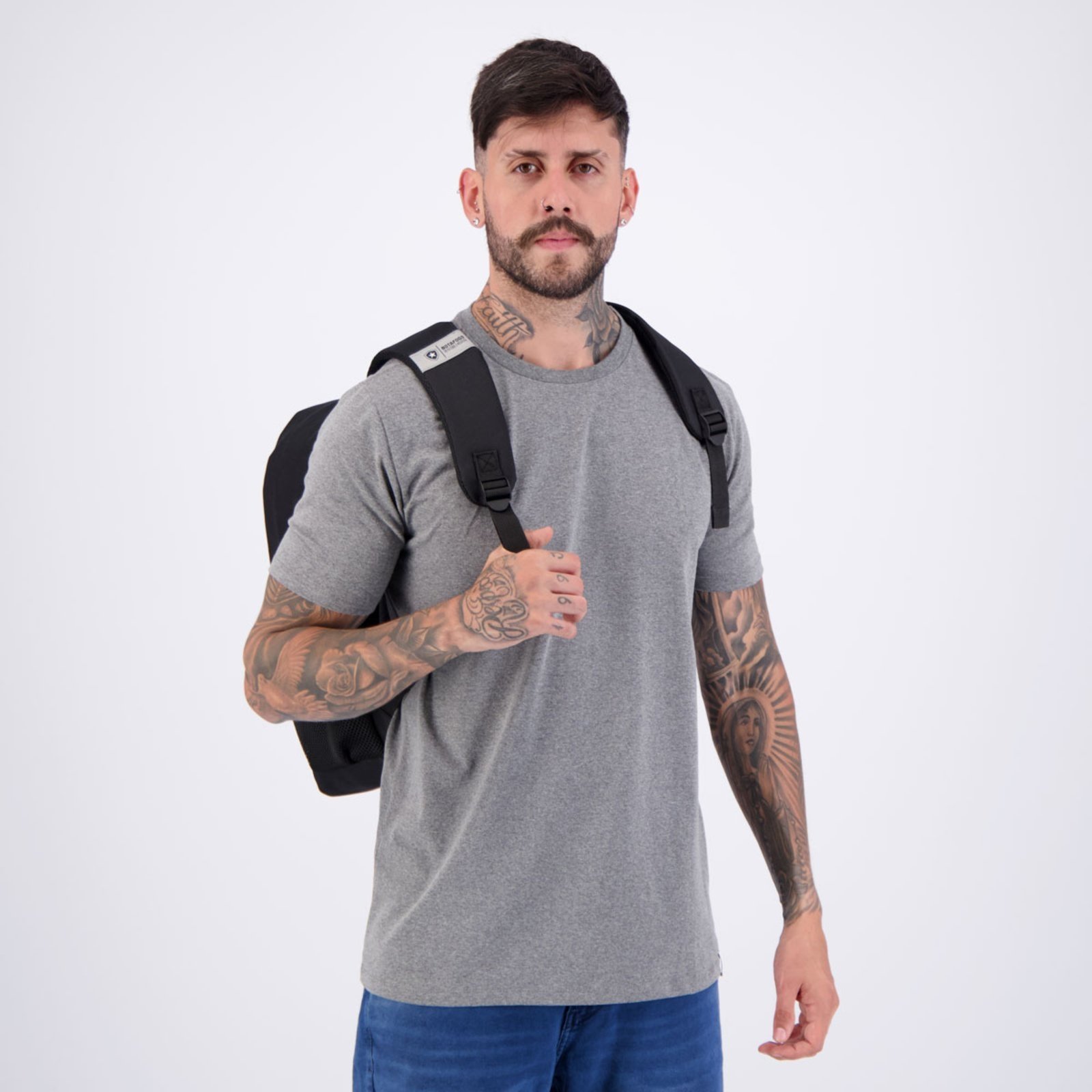 Vista 3 Infantil - Mochila Botafogo Esportiva Preta e Branco Xeryus preto Xeryus preto