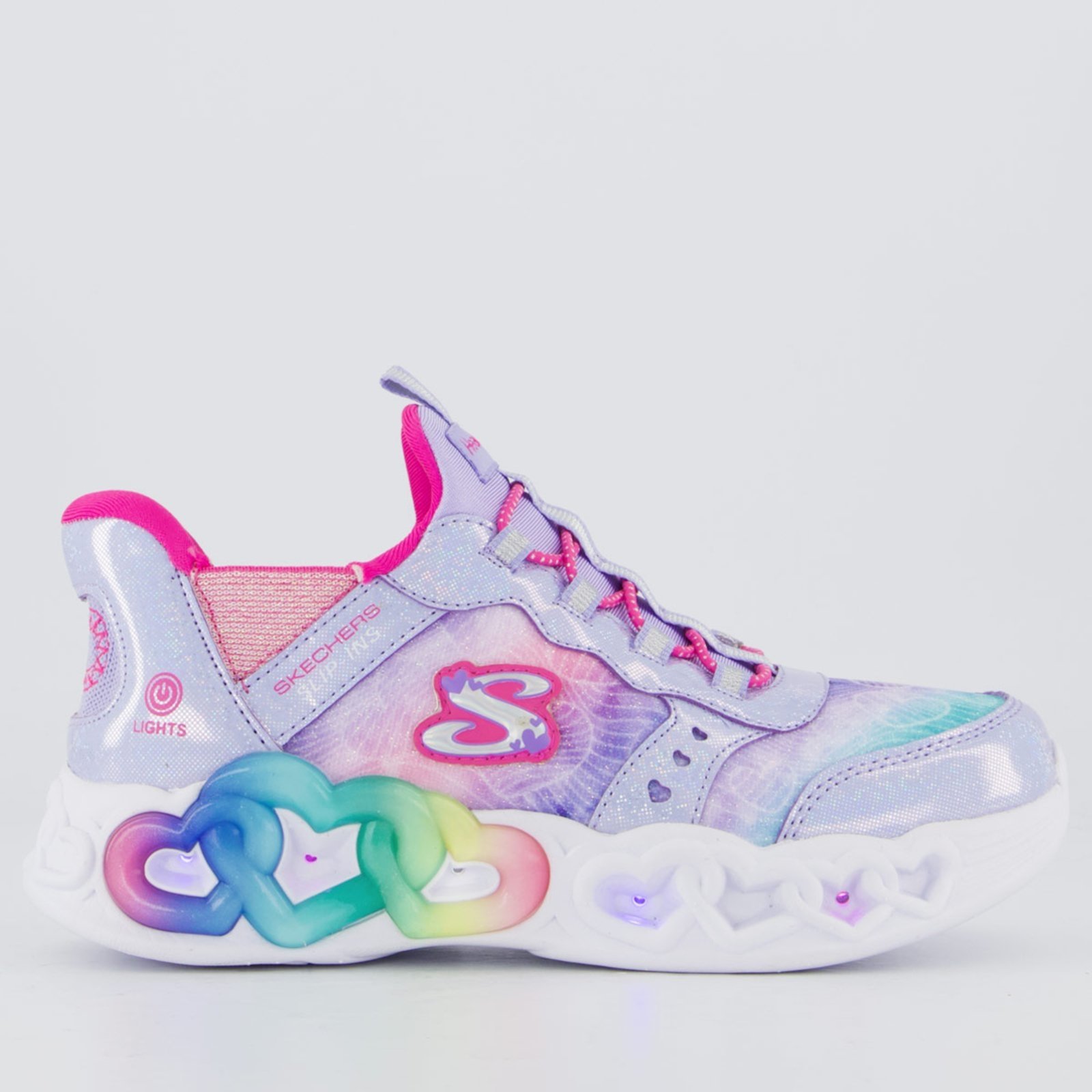 Vista 2 Tênis Skechers Infinite Hearts roxo Skechers roxo