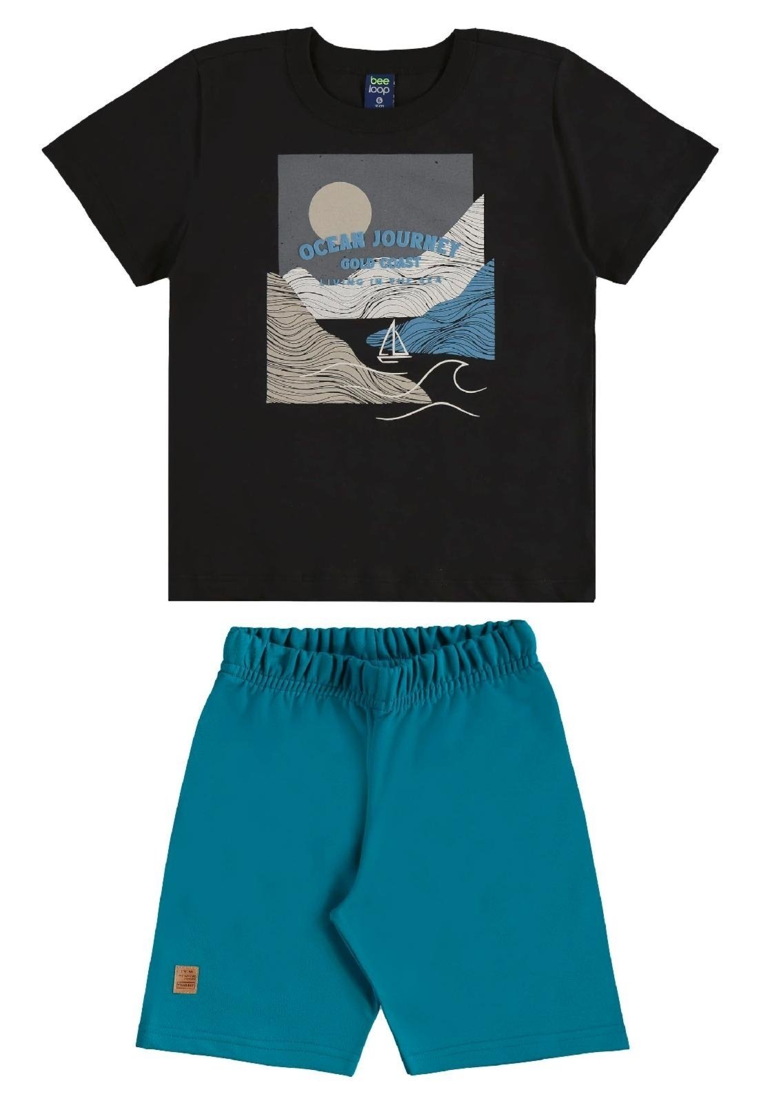 Infantil - Conjunto Regata e Bermuda Bee Loop Preto