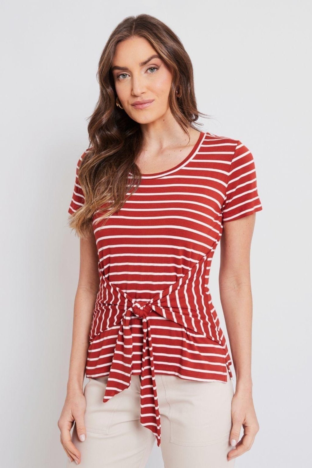Blusa Rubinella Listrada Com Amarração Telh
