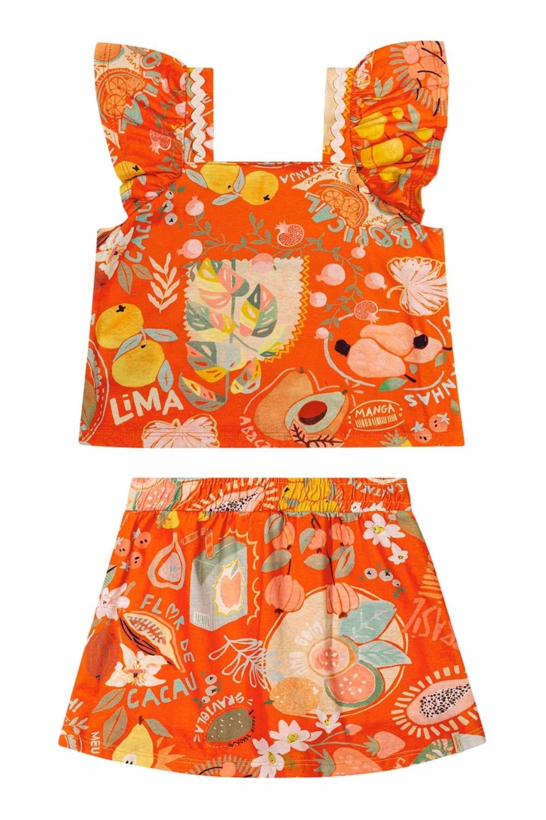 Infantil - Conjunto Cantarim Menina Tropical Elian Laranja