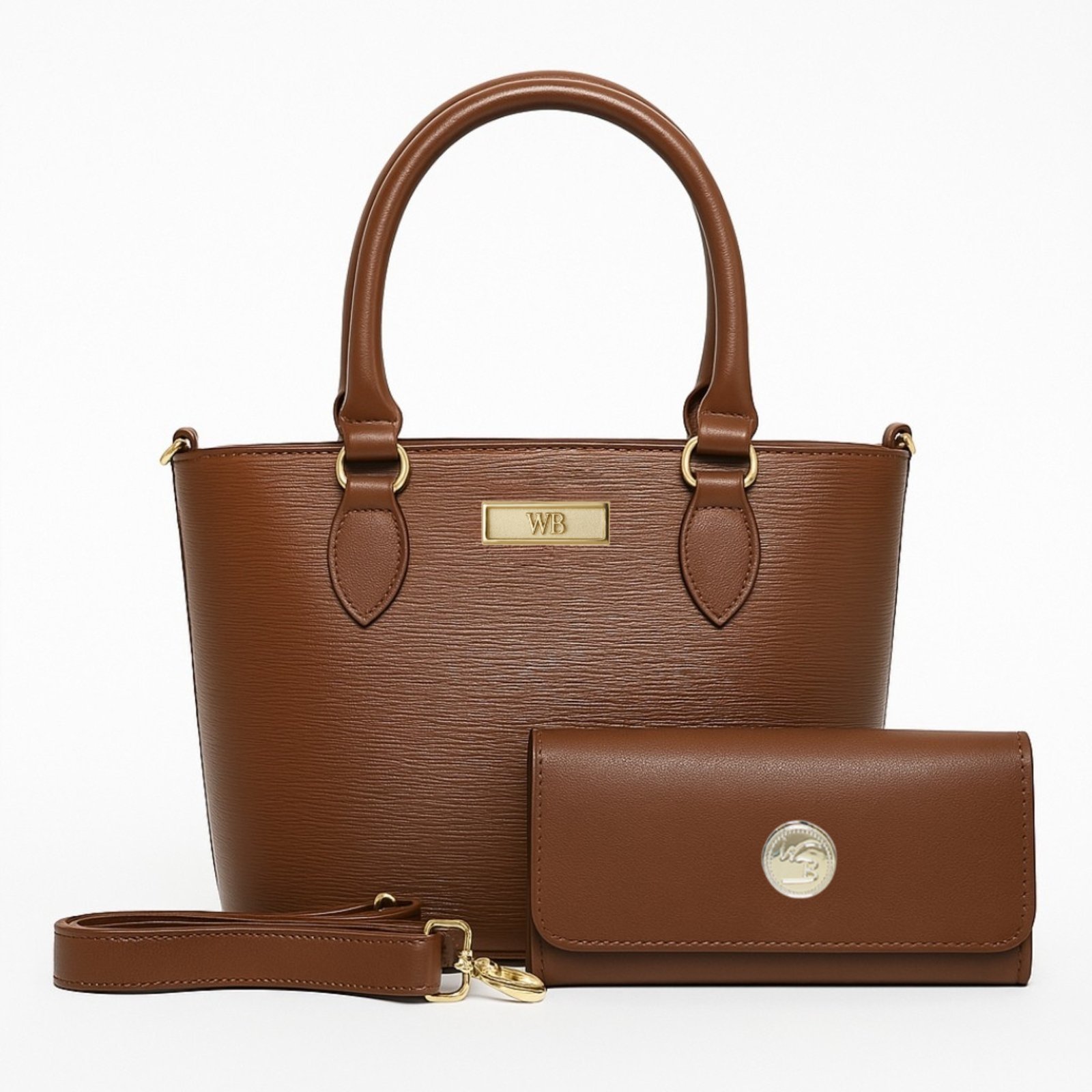 Kit Bolsa Tote Willibags Elegante Acompanha Carteira – Caramelo