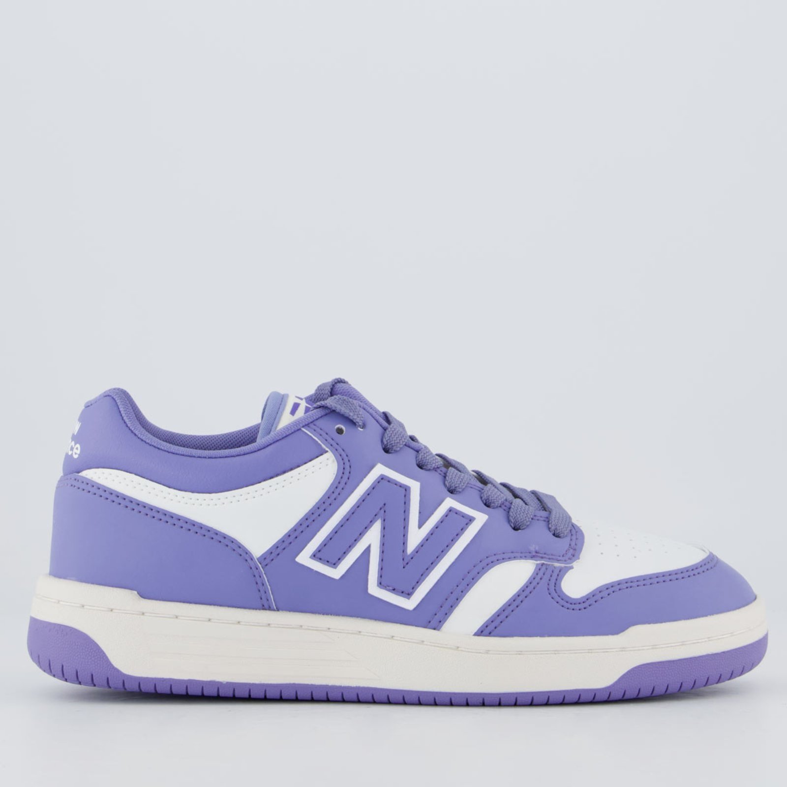 Vista 2 Tênis New Balance 480 Low Feminino Lilás e Branco roxo New Balance roxo