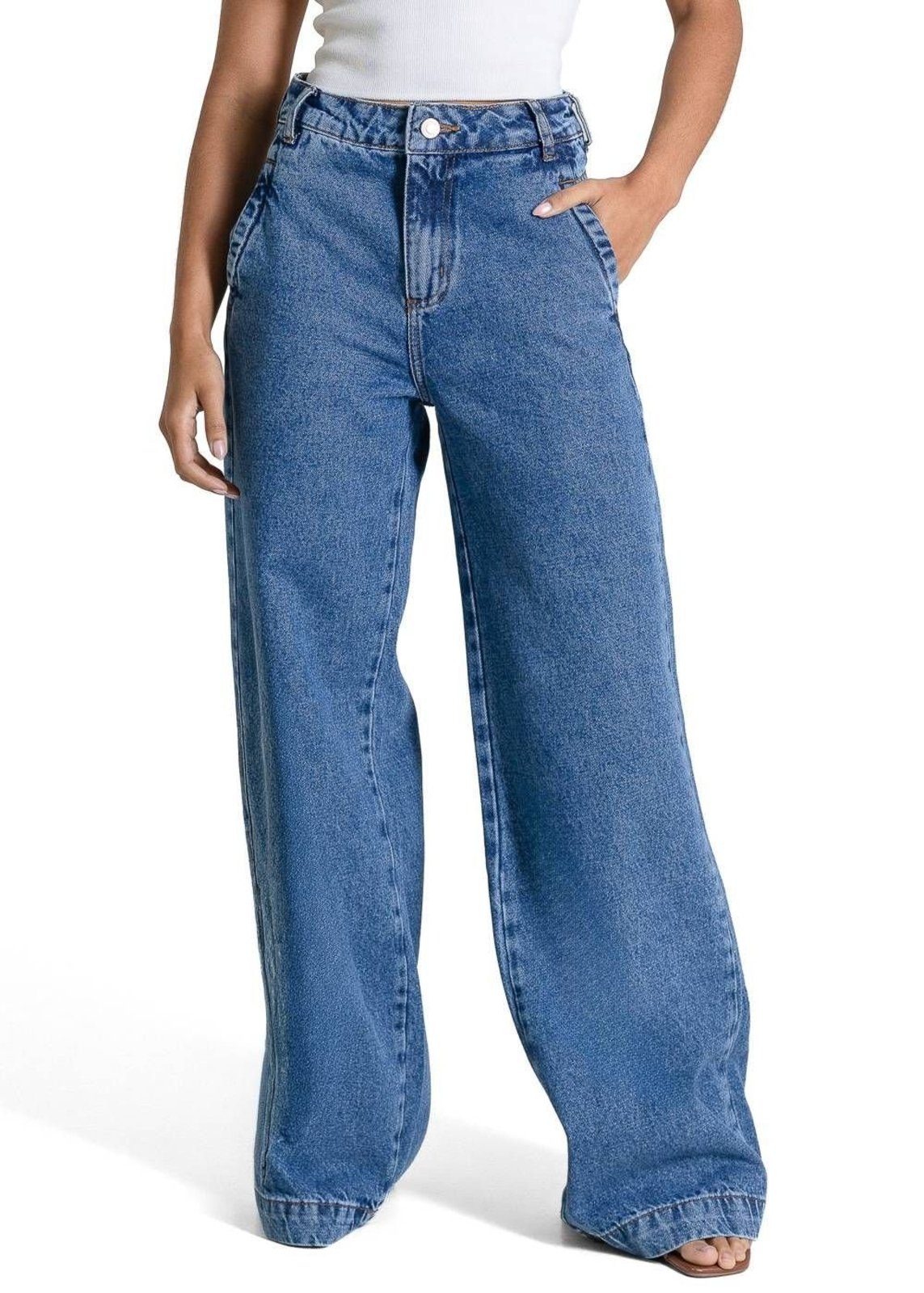 Calça Jeans Sawary Wide Leg - 282834 - Azul - Sawary