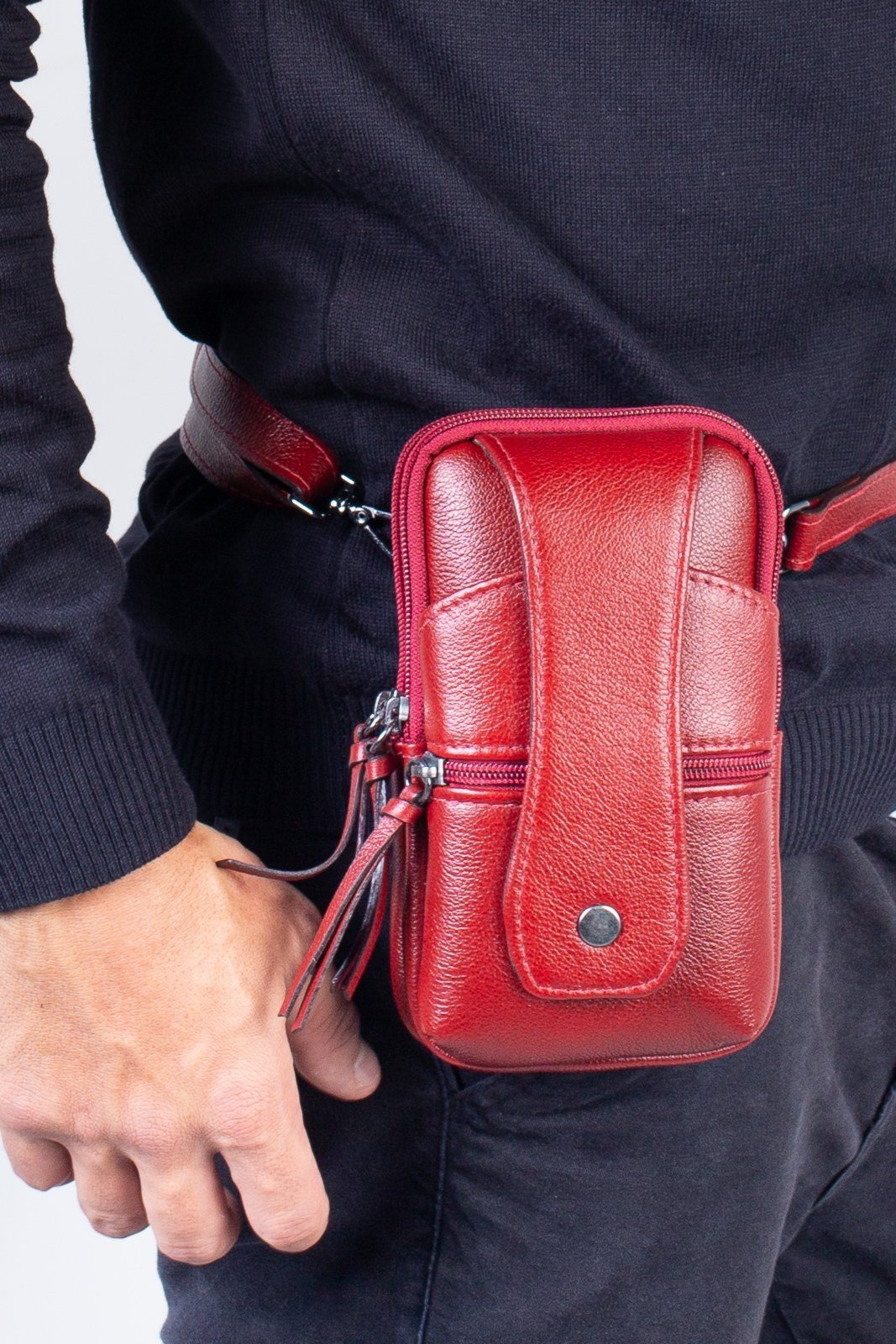 Shoulder bag 2 em 1 de couro Vinni - Vermelho