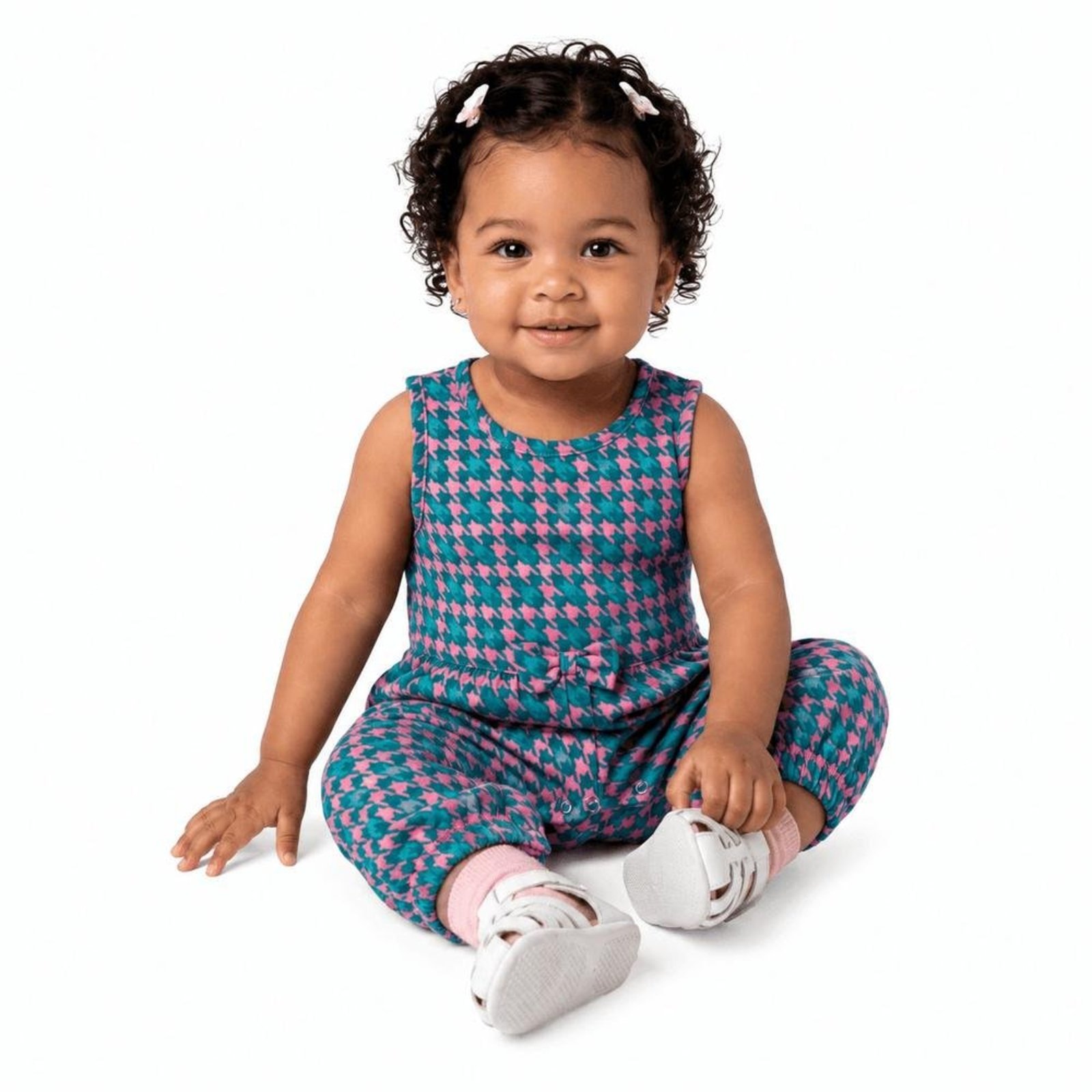 Infantil - Macacão Menina Capivara Cool Alphabeto Rosa Verde Rosa