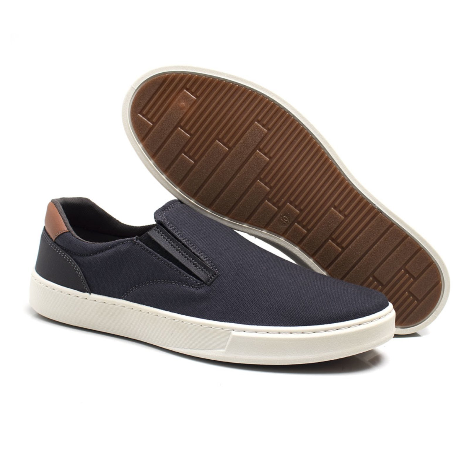 Tenis Iate Casual Masculino Confortavel Bredeni Sapatenis Dia A Dia Slip On Azul Marinho