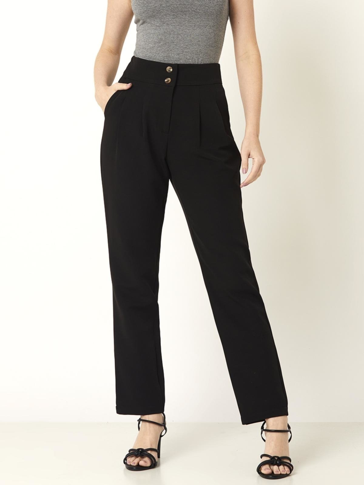 Calça Alfaiataria Preta Miss Joy 7482 Preto