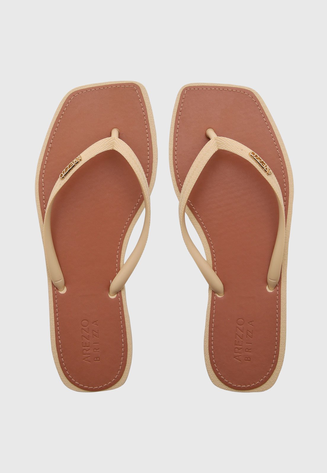 Chinelo Feminino Brizza Arezzo Tiras Finas Bege