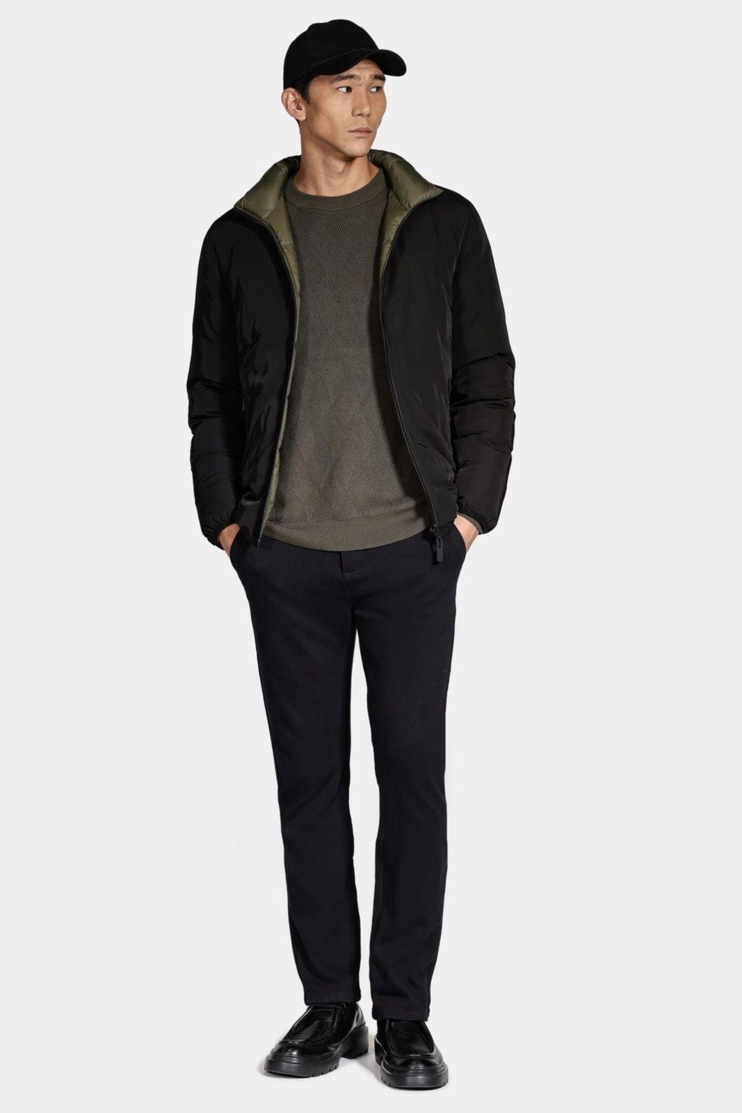 Vista 3 Jaqueta Aramis Nylon Dupla Face Puffer preto Aramis preto