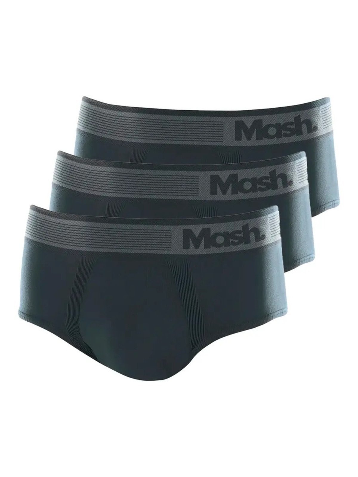 Kit com 3 Cueca Slip Mash 713.02 Cinza