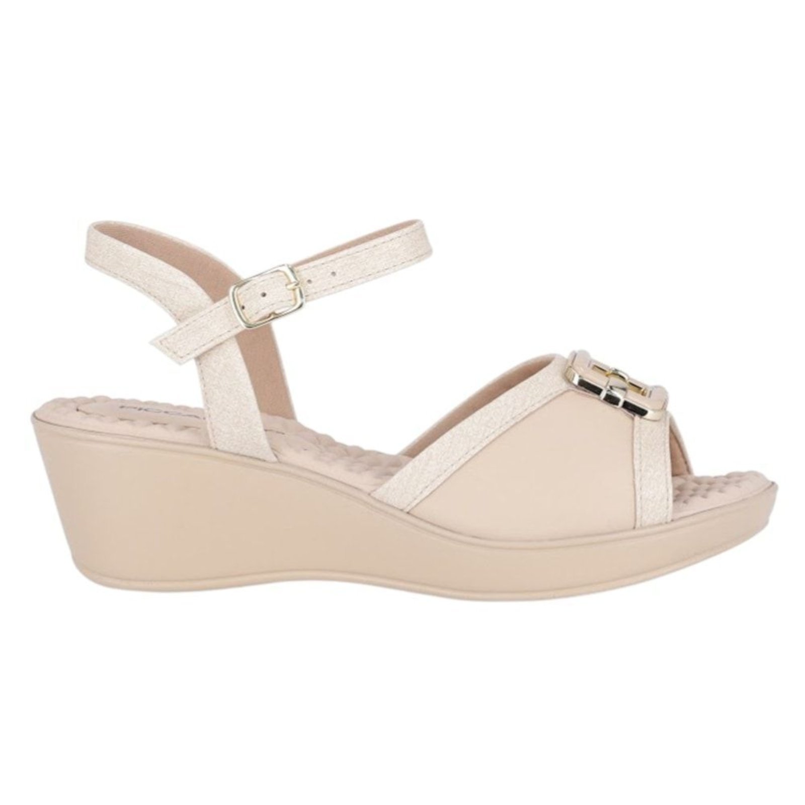 Sandália Piccadilly Cecilia Salto Anabela Feminino – Bege – piccadilly