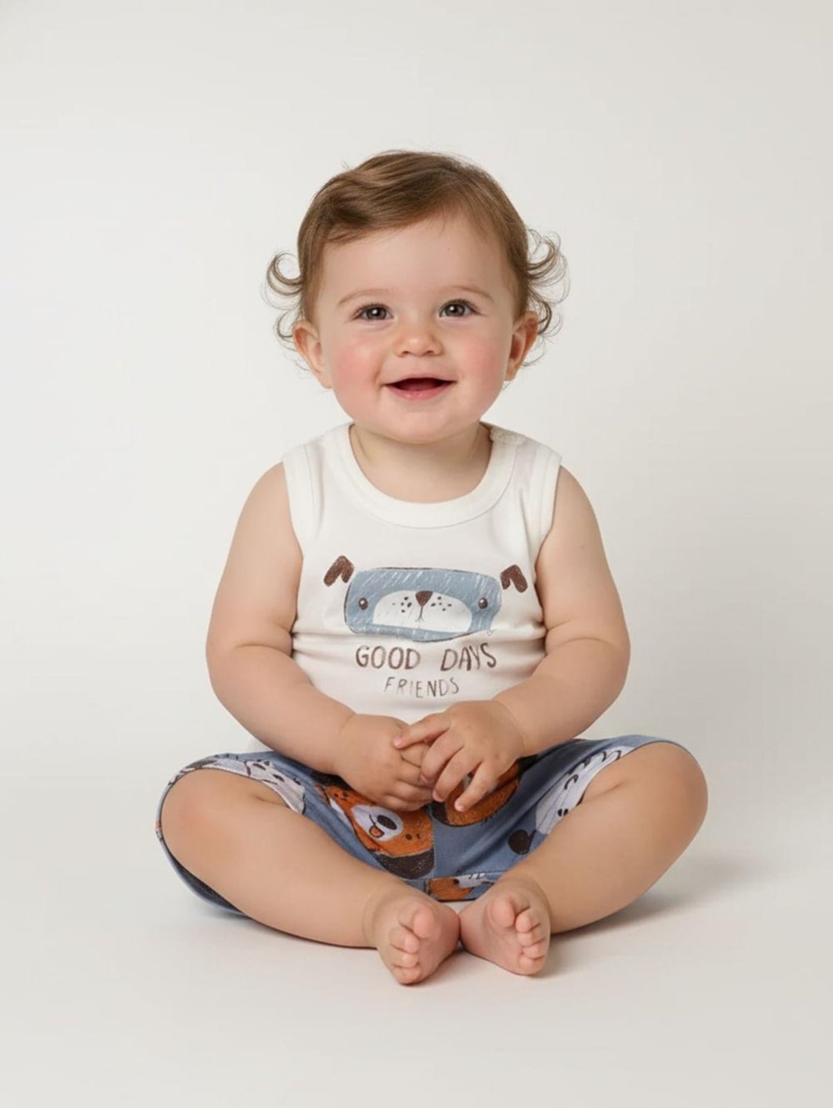 Infantil - Conjunto Curto Para - OFF WHITE