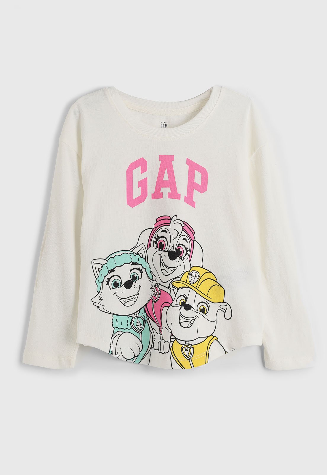 Vista 2 Blusa Manga Longa GAP Patrulha Canina Off-White off-white white GAP off-white white