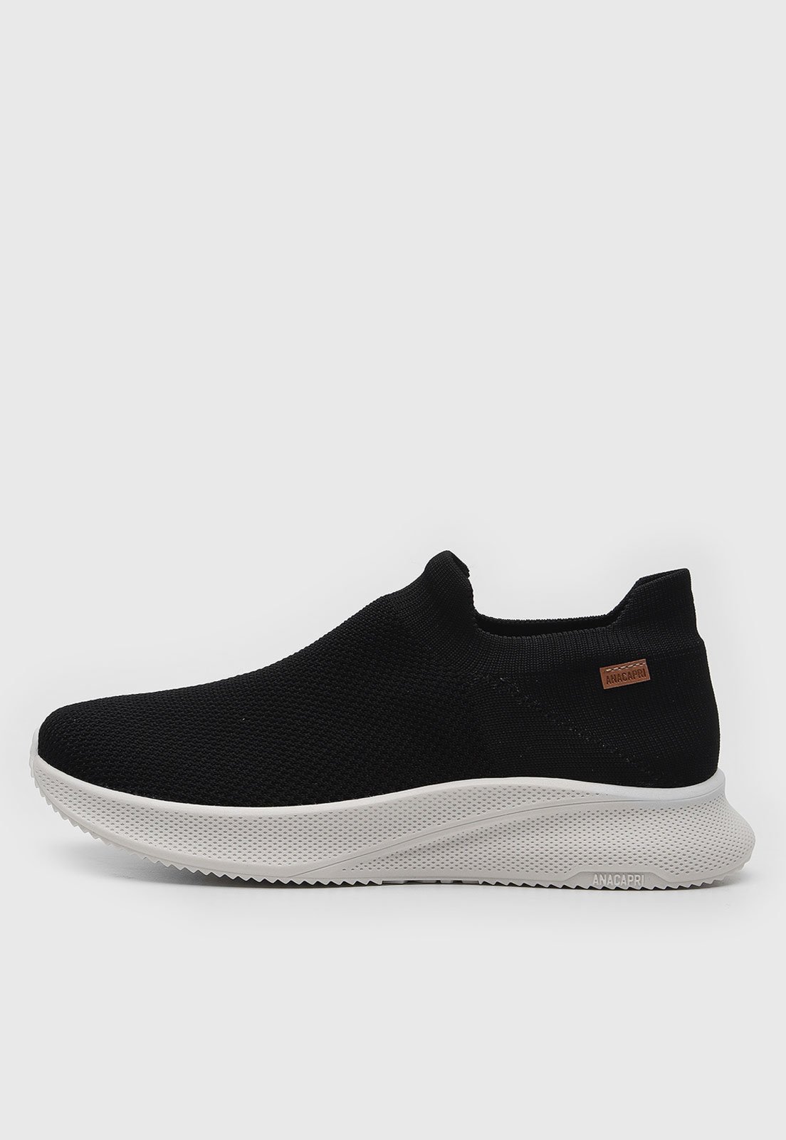 Tênis Slip On Anacapri Textil Preto