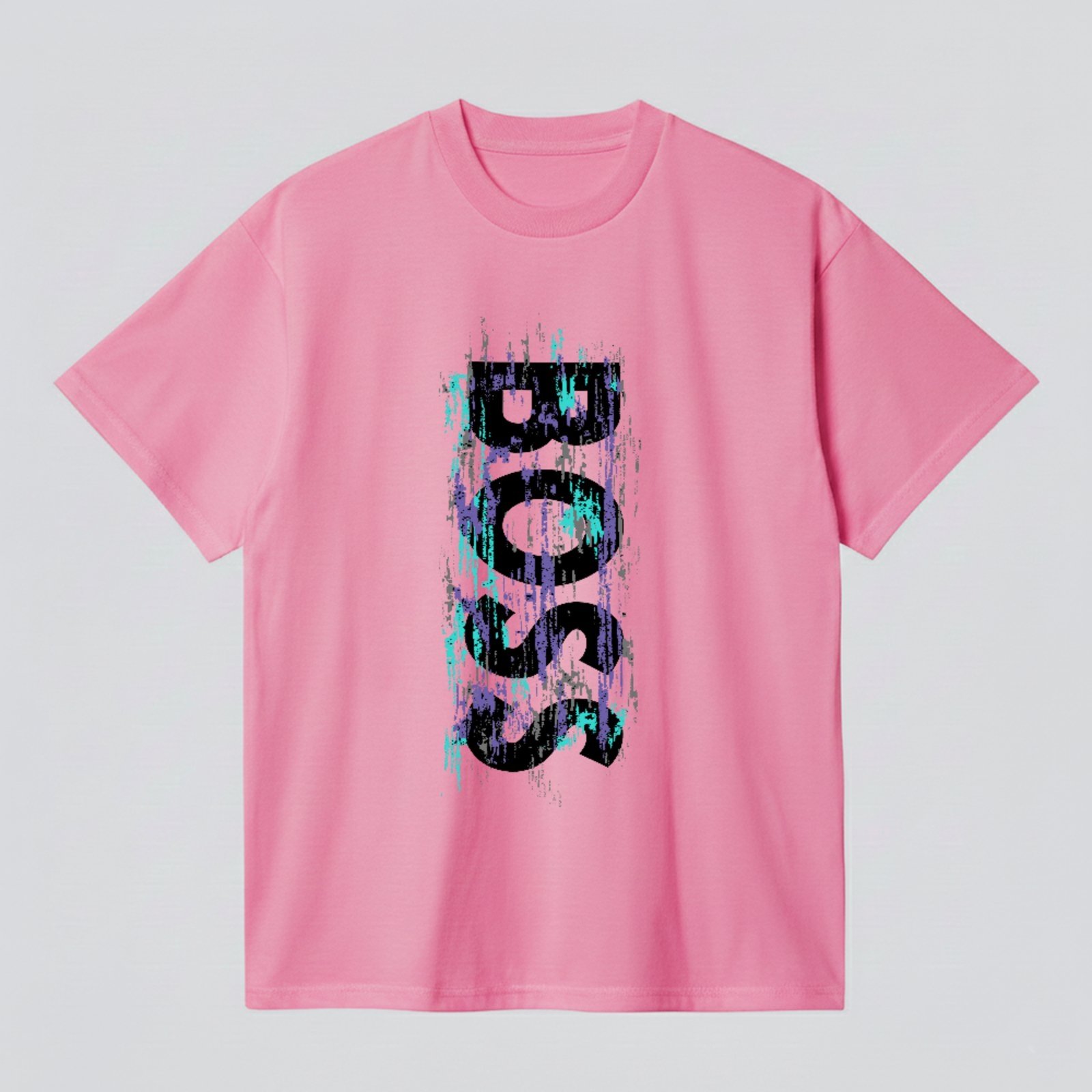 Camiseta Básica Boss Fashion Premium Casual Confortável Rosa