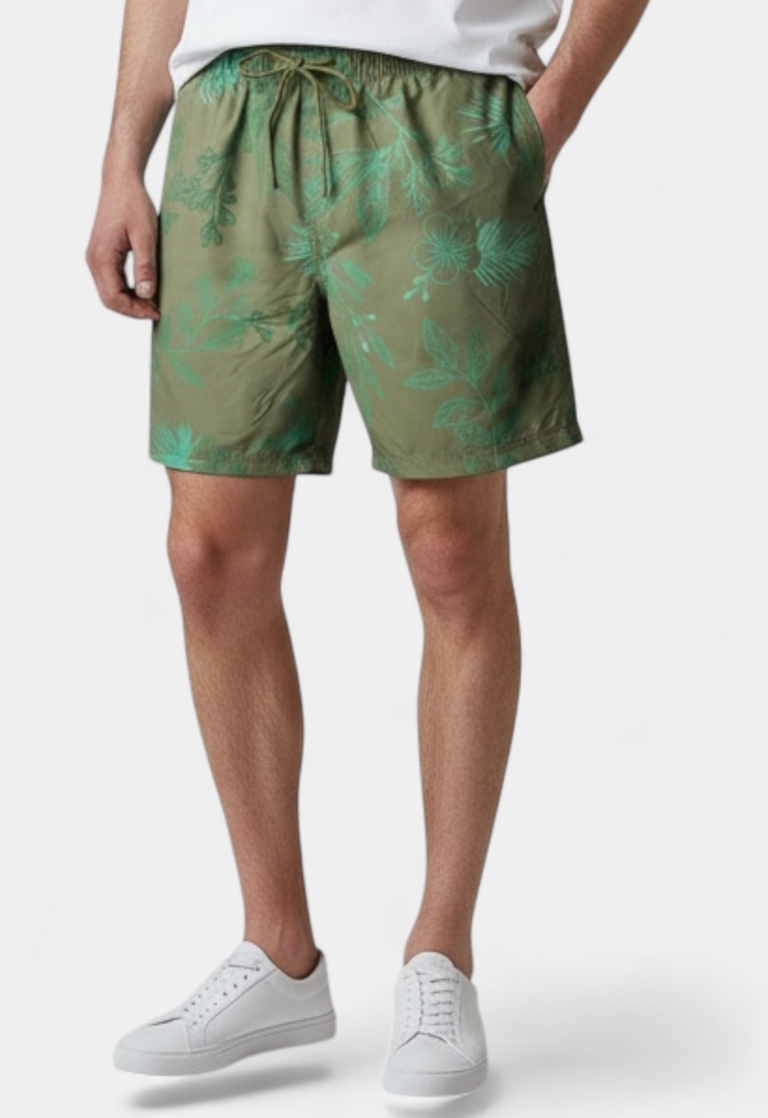 Shorts Areia Branca Yacht Resort Floral Verde