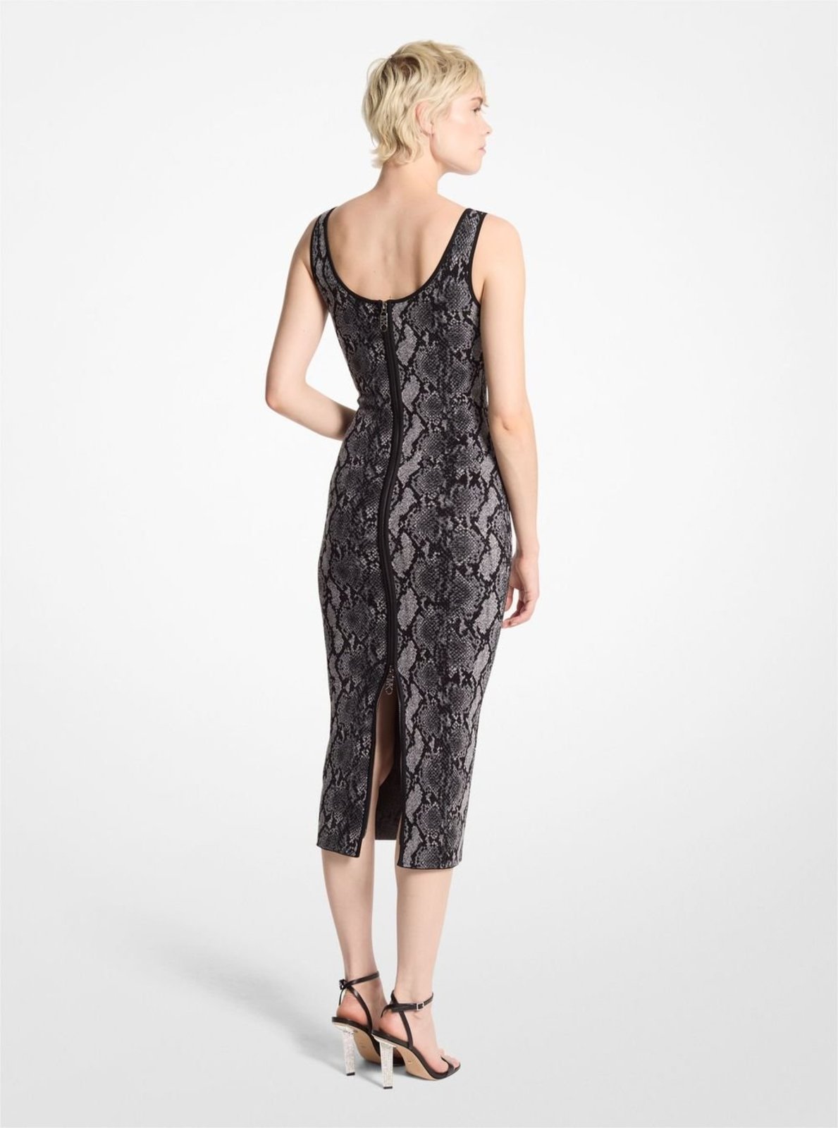 Vista 3 Vestido Midi De Jacquard Mf482kgf58001 Michael Kors preto Michael Kors preto
