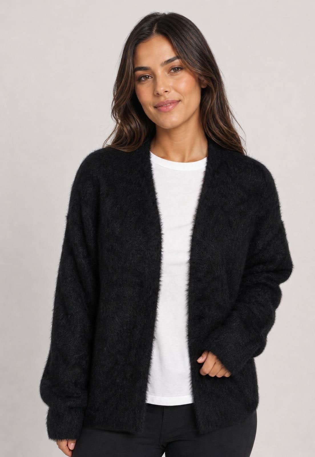 Cardigan Feminino FARM Pelinho Preto