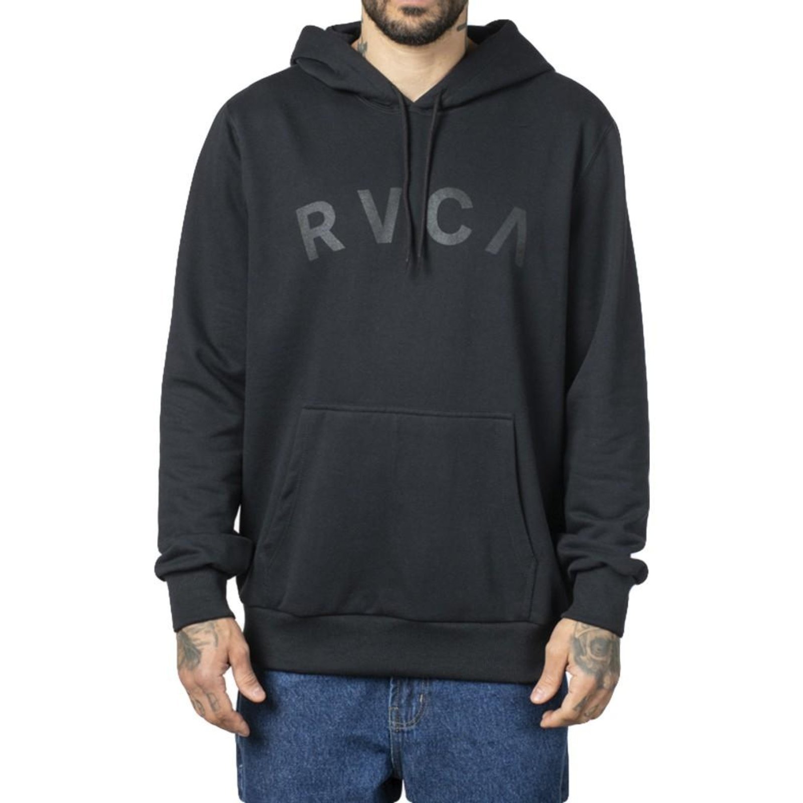 Moletom RVCA Canguru Souvenir WT23 Masculino Preto