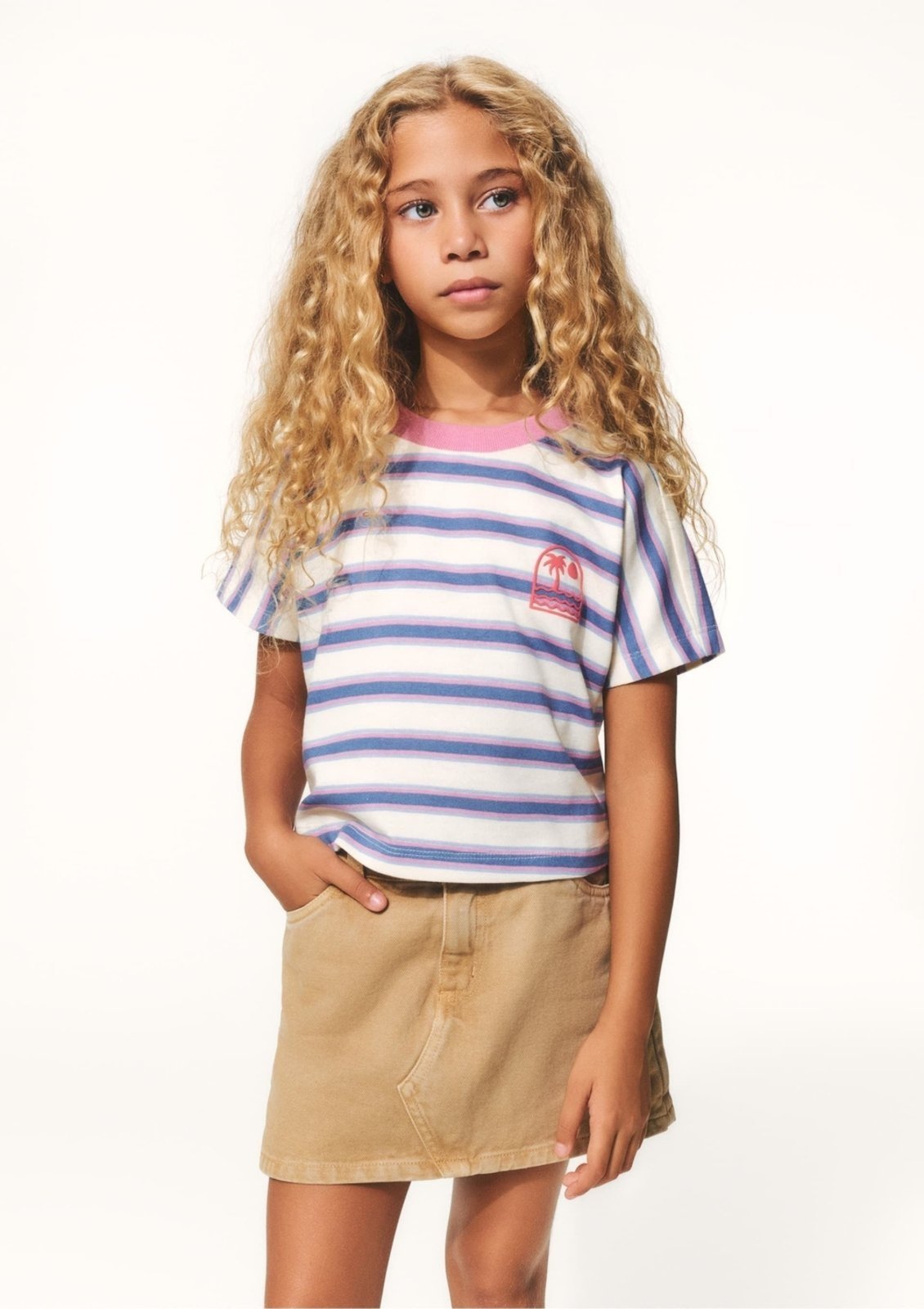 Infantil – Blusa Menina Estampada Em Malha Binada Hering