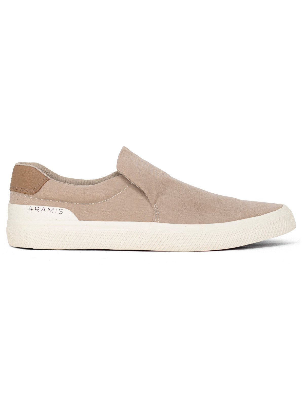 Tênis Masculino Slip On Aramis Casual Daily Slip Rain Elástico Confortável Bege