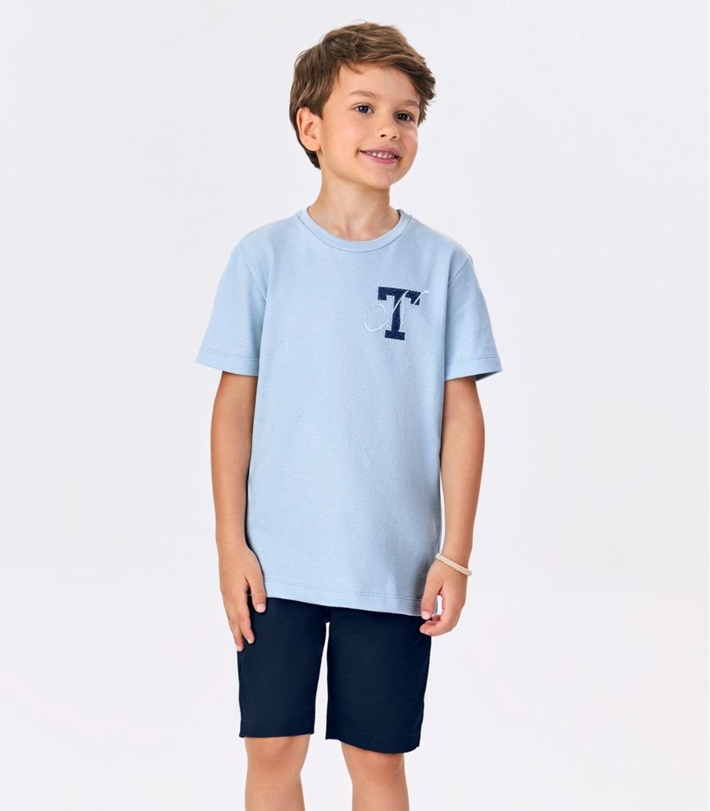 Infantil – Conjunto Menino Camiseta Com Bermuda Trick Nick Azul
