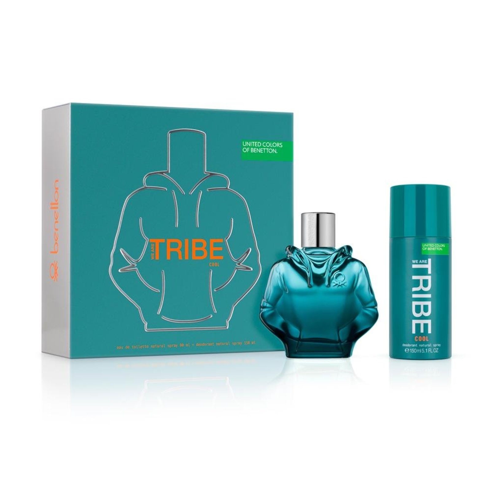 KIT UNITED COLORS OF BENETTON TRIBE COOL EDT PERFUME MASCULINO 90ML + DESODORANTE 150ML