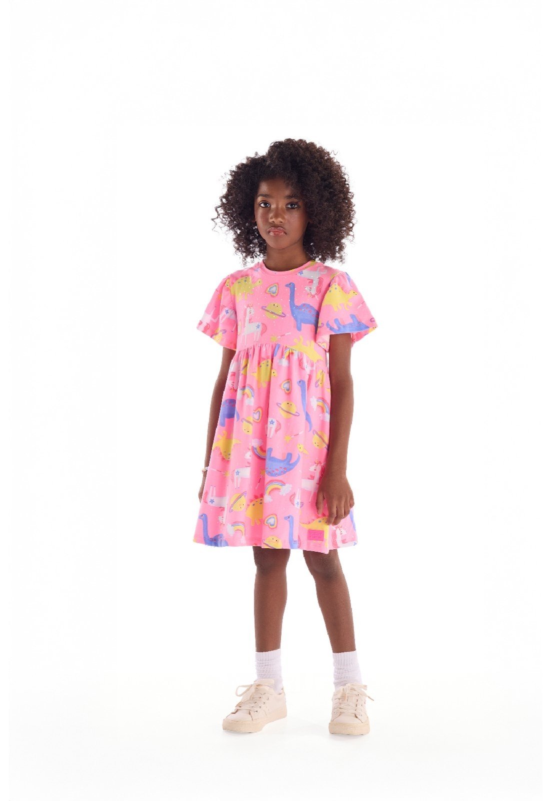 Infantil - Vestido em Cotton Quimby Rosa