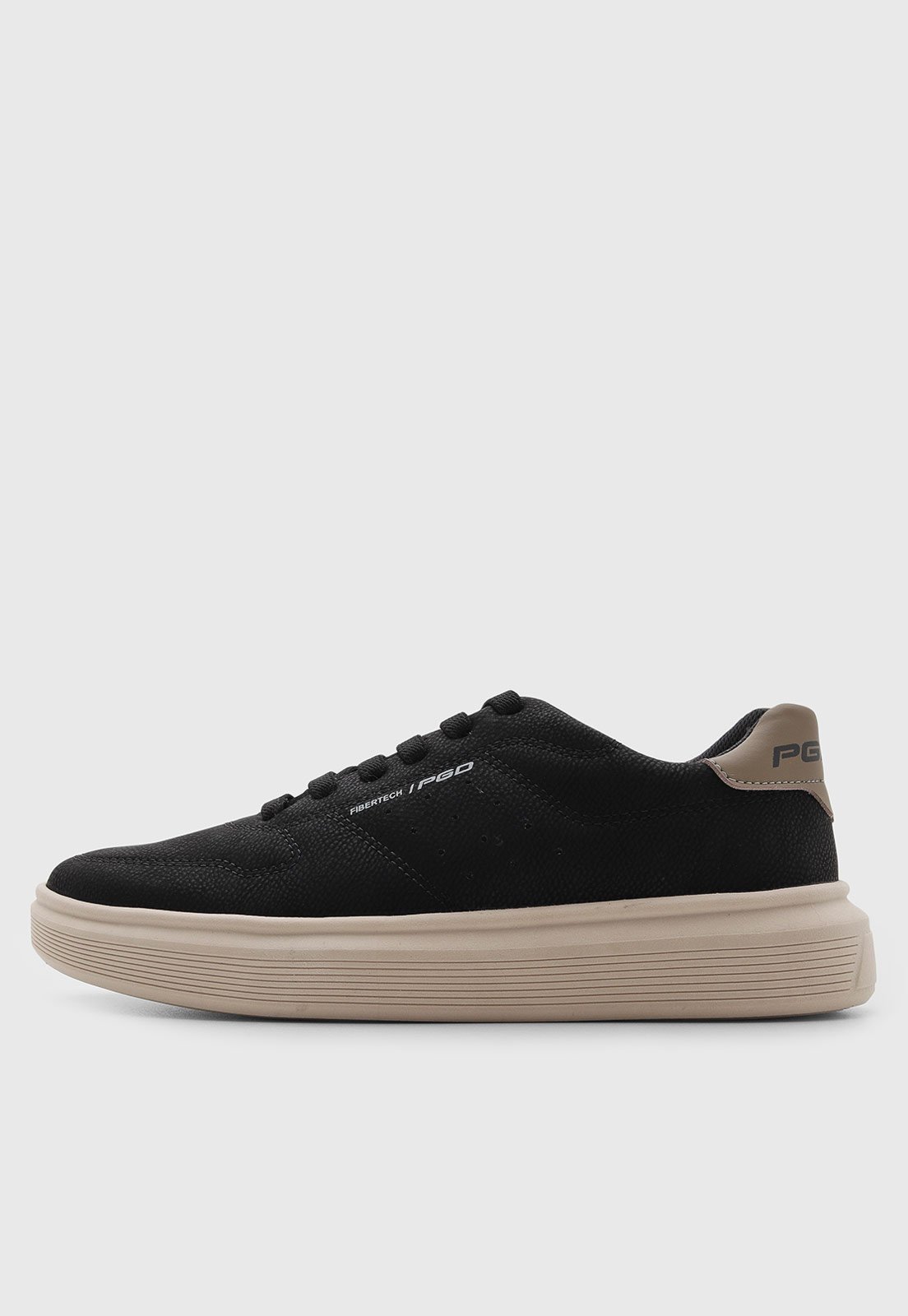 Tênis Masculino Pegada Cano Baixo Preto